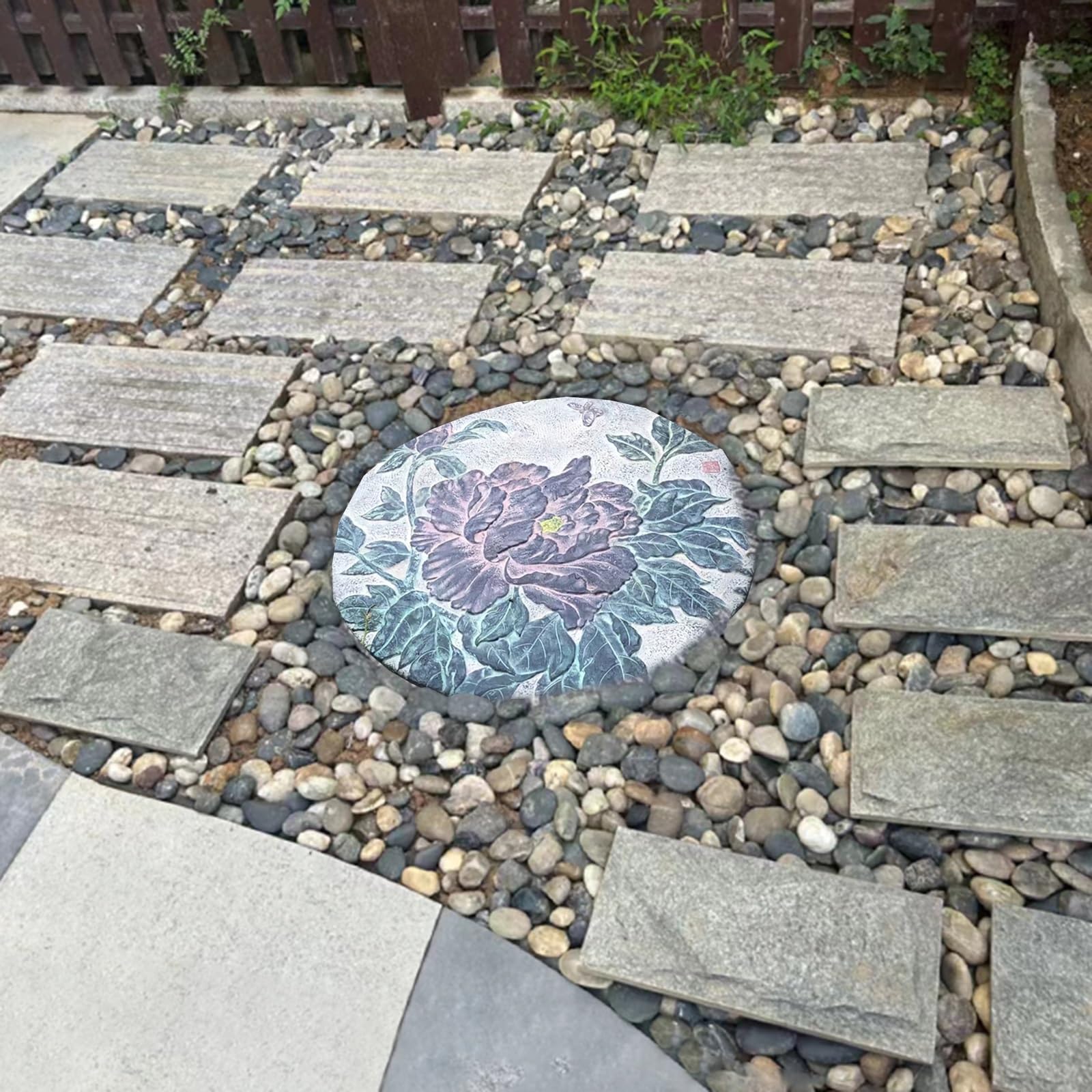 Arqueta Jardin Decorativas, Tapa de Tanque Séptico Decorativas, Tapa de Alcantarilla de Arenisca de 76 cm para Entradas de Vehículos, Patios y Jardines
