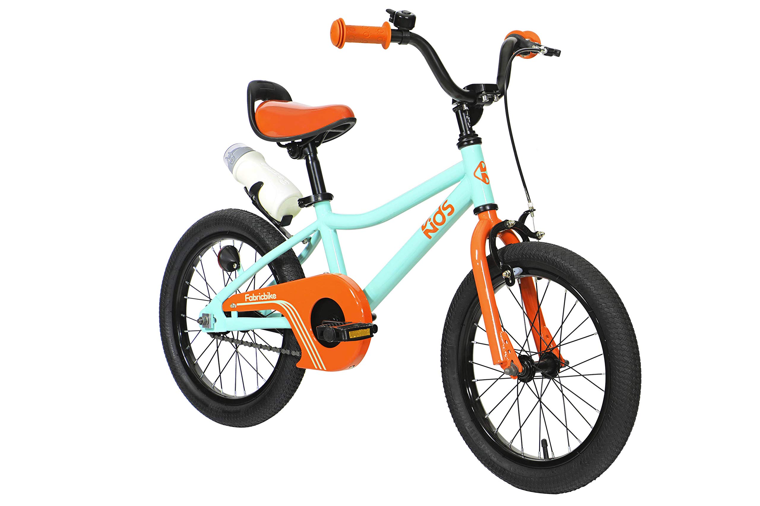 FabricBike Unisex-Kinder Kids Bicicleta Fahrrad, Aqua & Orange, 40,6 cm, 16": 3-7 Años (Estatura 96cm-120cm)