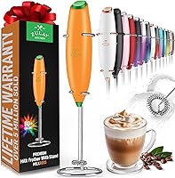 Vista 57 de Zulay Kitchen - Batidor eléctrico de mano para café, lattes, capuchinos, matcha y chocolate caliente, mezclador portátil para bebidas, accesorio