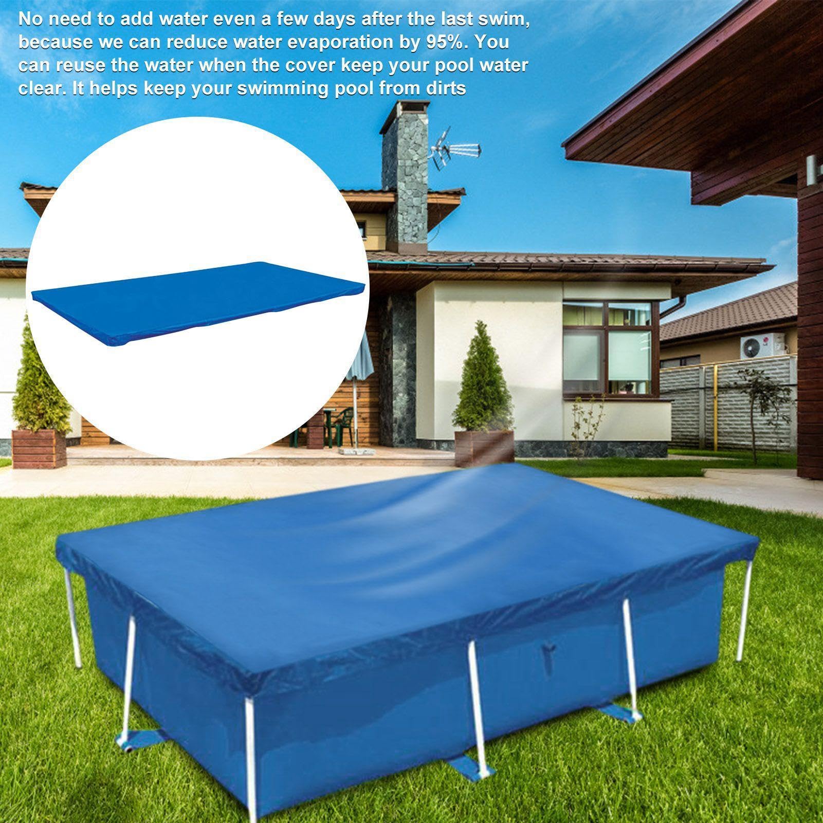 Cubierta rectangular para piscina al aire libre, 400 x 211 cm, a prueba de polvo