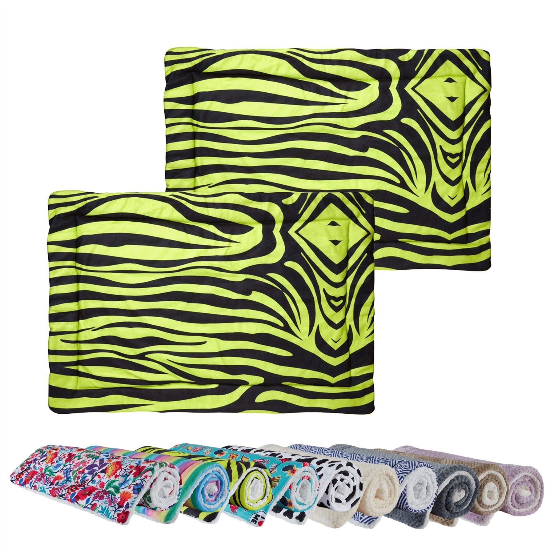 Kavee 2x Fleece cage liner for guinea pigs, rabbits, small pets C&C cage - Zebra - 3x2