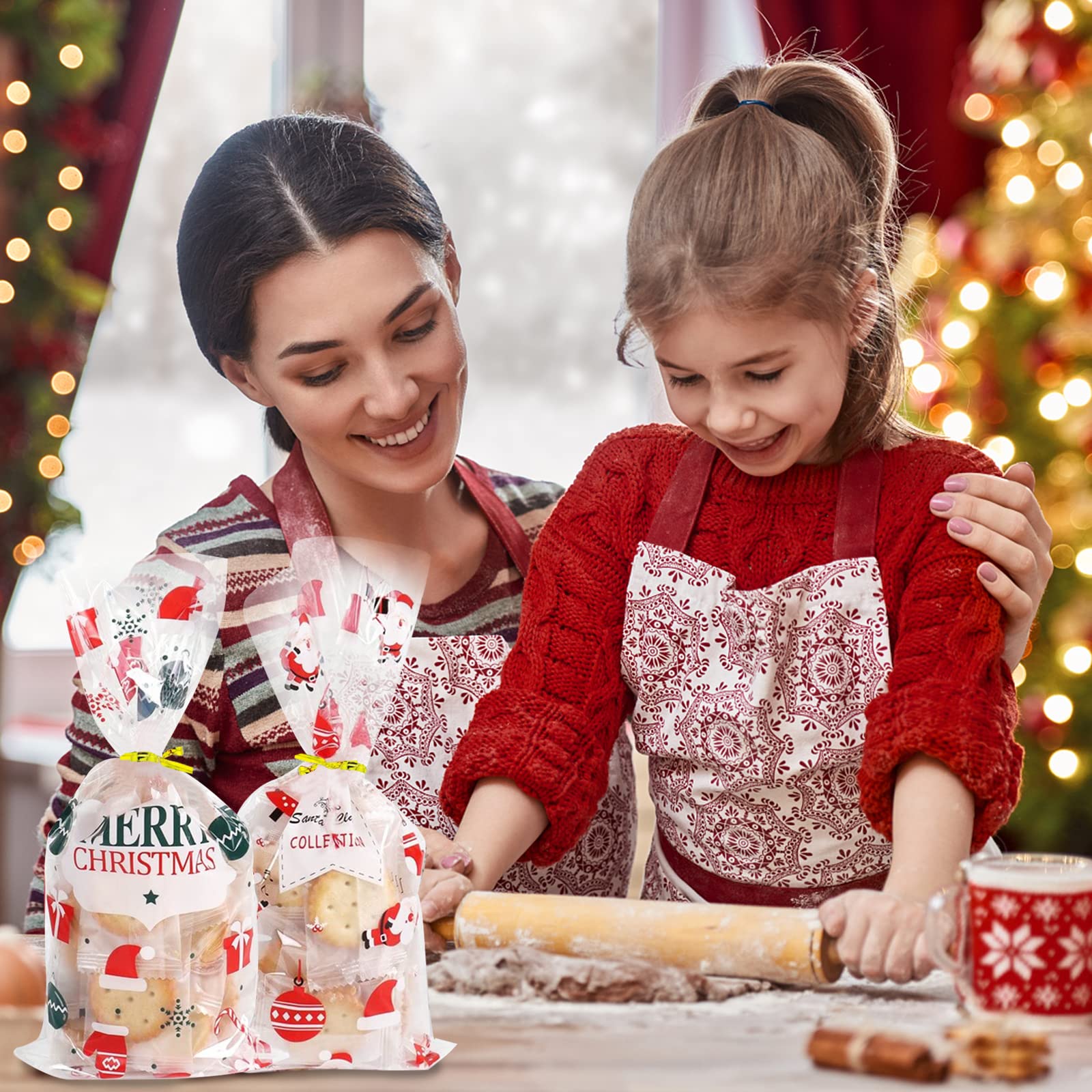 Sachet De Bonbons De Noël 100 Pièces Sacs De Friandises De Noël