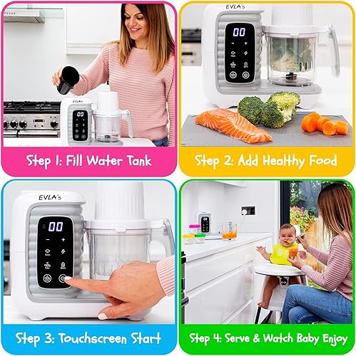 Miniatura 4 de Fabricante de Alimentos para Bebés  Procesador de Alimentos para Bebés Batidora de Vaporizador  Cocina y mezcla Alimentos Saludables para Bebés