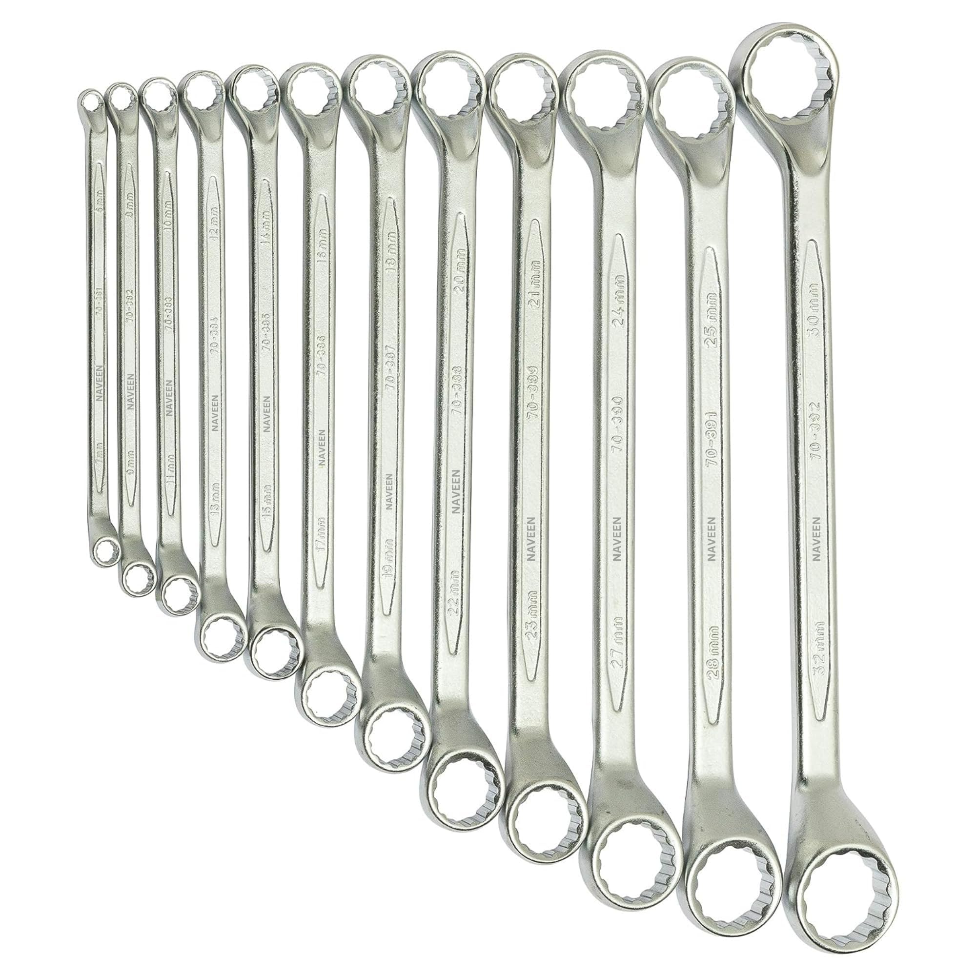 NAVEEN 12-piece Matte Finish Ring Spanner Set Anti-Slip & Anti-Corrosion properties Chrome Vanadium (Grey Color) (B0CLDBY22H) Amazon Price History, Amazon Price Tracker