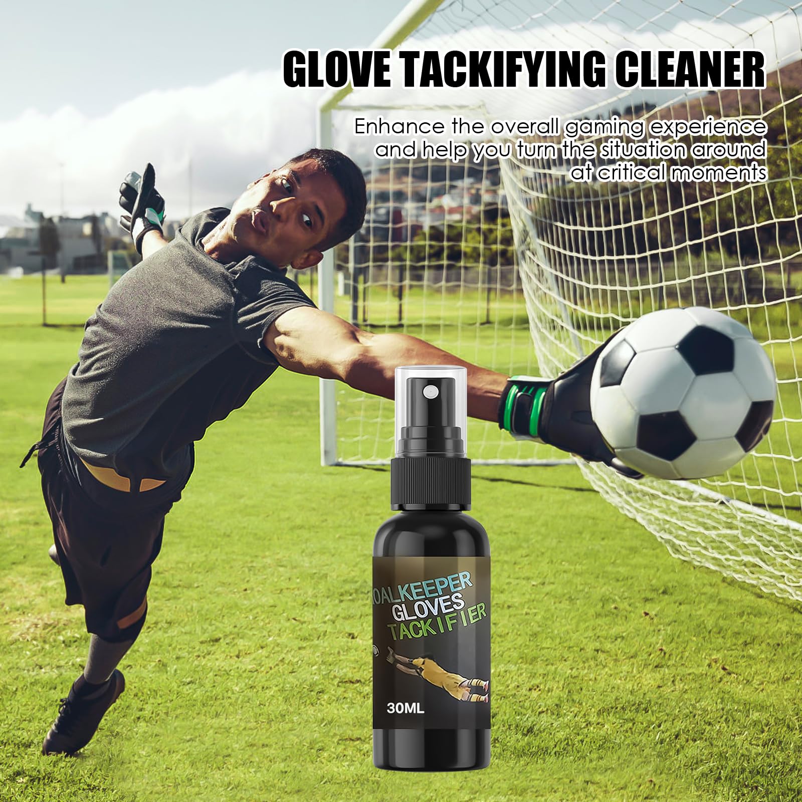 Byffoer Grip Spray rękawice bramkarskie, klej do rękawic bramkarskich Goalkeeper Gloves, antypoślizgowy spray, klej do rękawic bramkarskich, poprawia przyczepność rękawic
