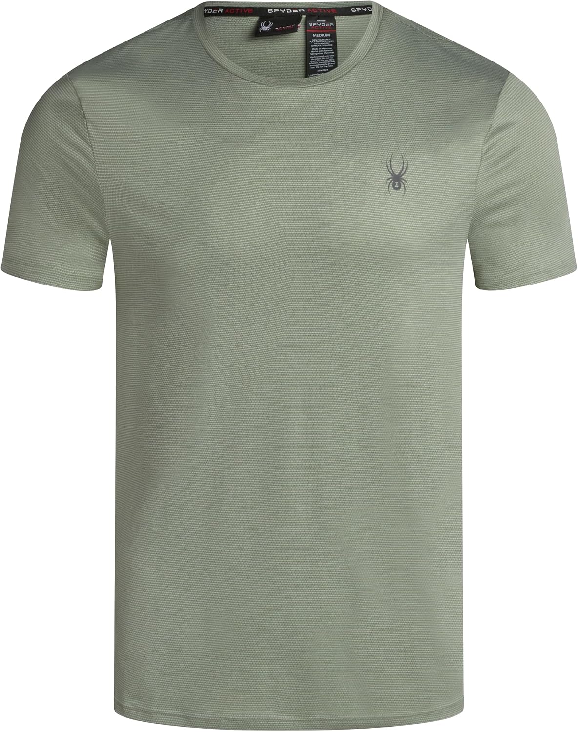 Spyder Mens Athletic T-Shirt - Short Sleeve Crew Neck Performance Workout Shirt for Men with Heatzone Placement Print
