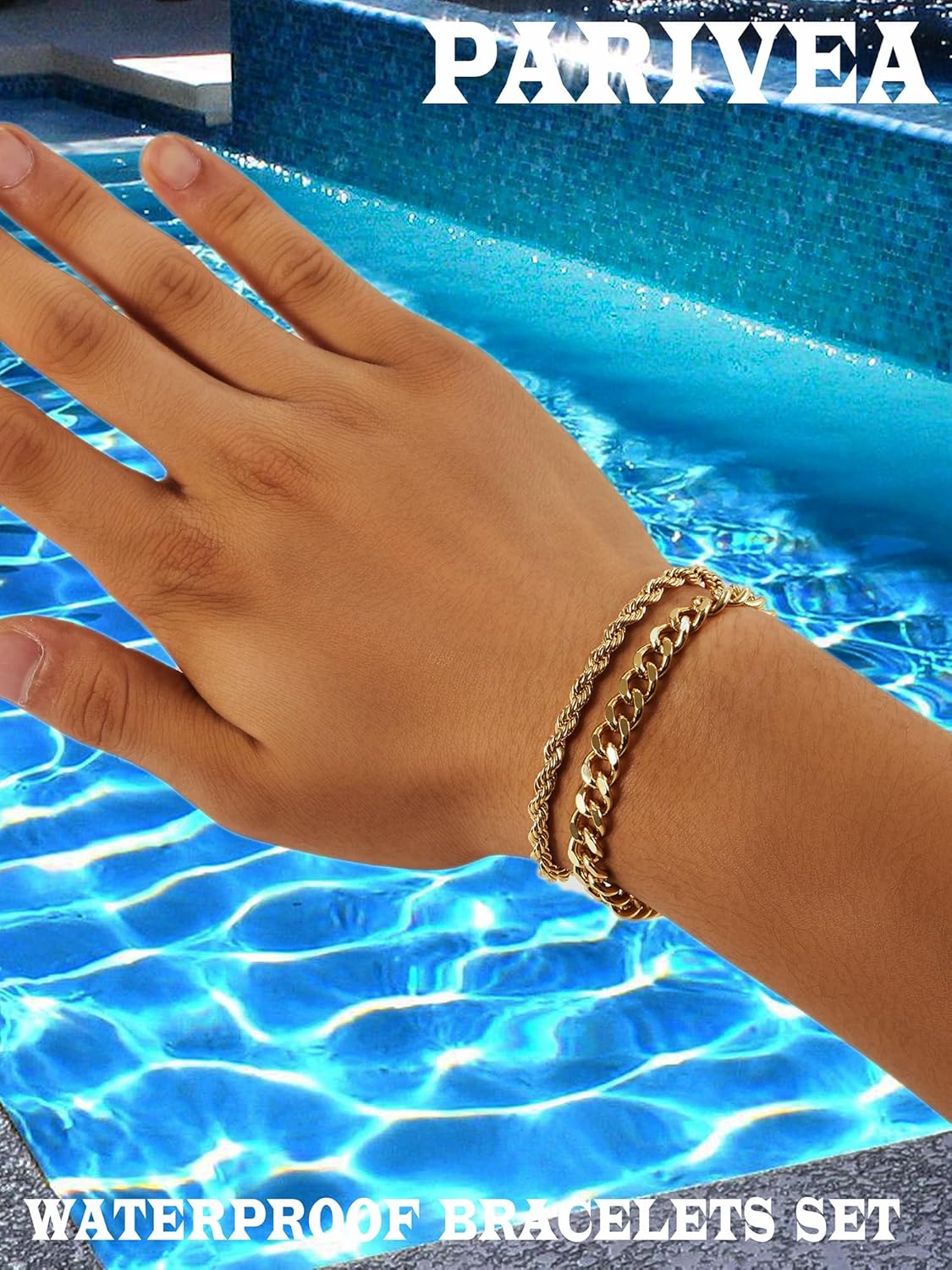 3 PCS Silver Bracelets for Men 925 Sterling Silver/14K Gold Palted Cuban Link Chain Bracelet Figaro Rope Bracelet Set Mens Jewelry Gifts for Dad Husband Boyfriend 7.5/8.2 Inches - Image 3