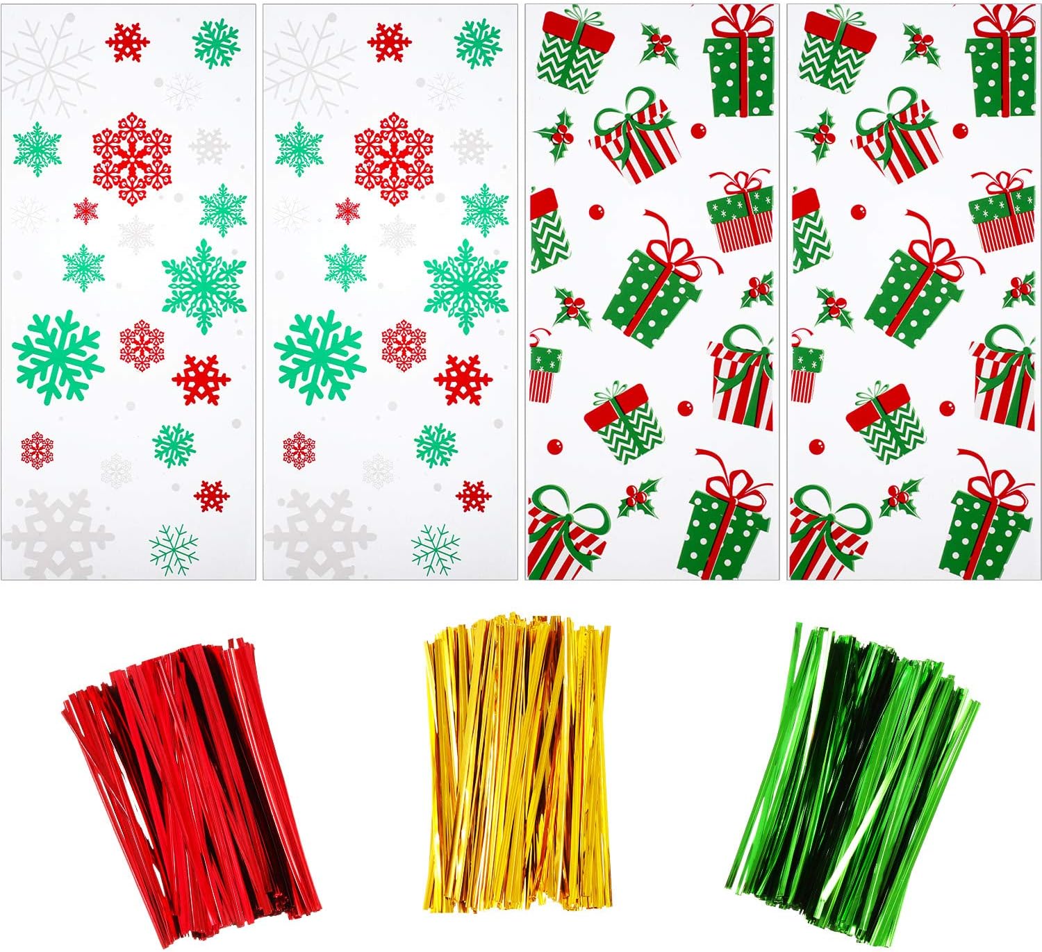 Boao 100 Pcs Christmas Sweet Cone Bags 12.5 x 27.5cm Clear