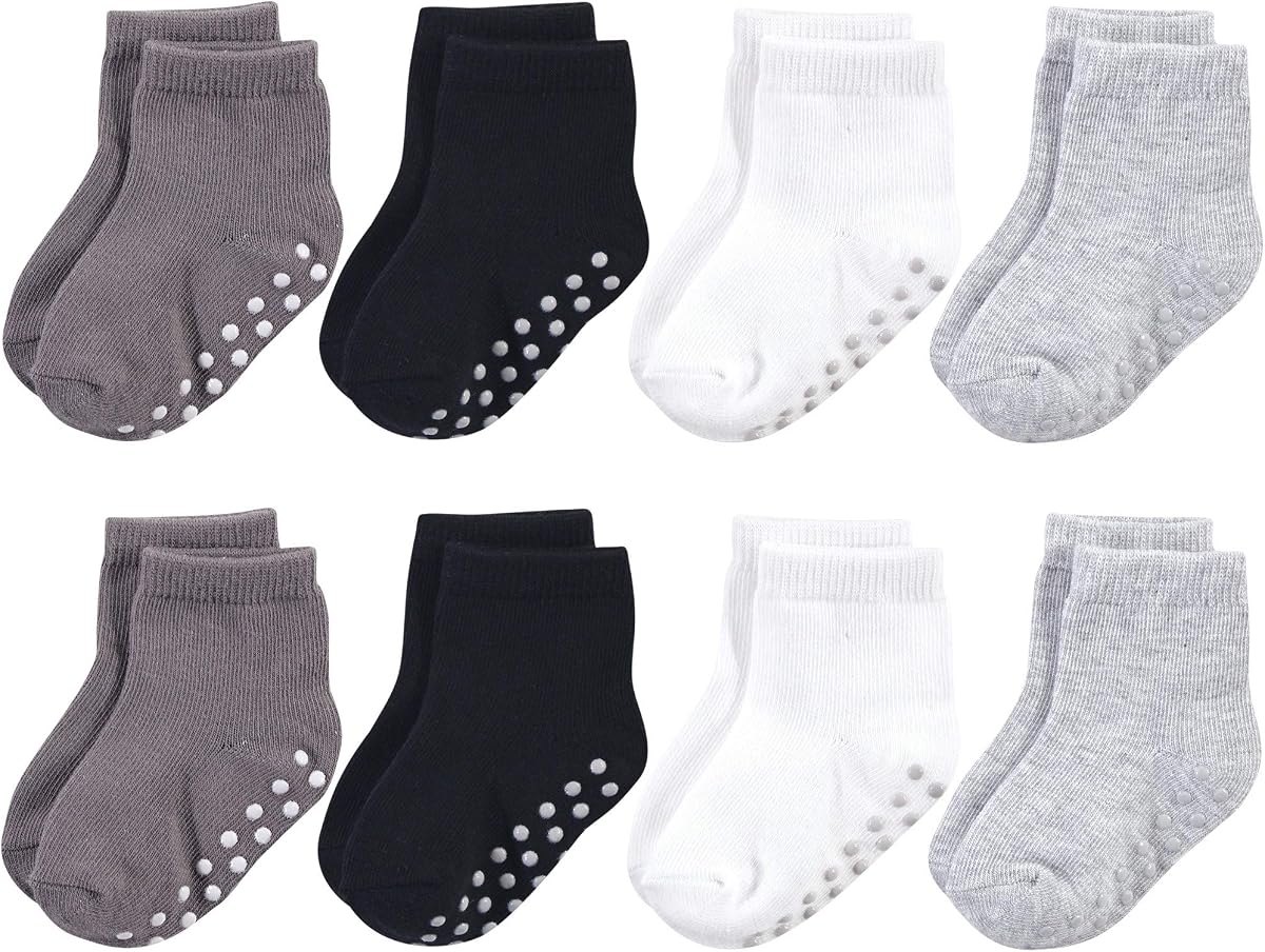 Touched by Nature Calcetines unisex de algodón orgánico para bebé con agarre antideslizante para resistencia a caídas