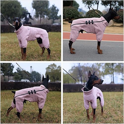 Miniatura 5 de Abrigo cálido para perro, chaleco de doble capa para perro, 4 patas cubiertas, resistente al viento, impermeable, reflectante, chaleco cálido para