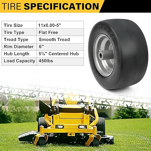 Miniatura 10 de LotFancy Neumático y rueda sin planos de 13 x 5.00-6, buje de 34 y 58 pulgadas, buje centrado de 3.25 a 3.75 a 4.25 a 4.75 pulgadas, neumático