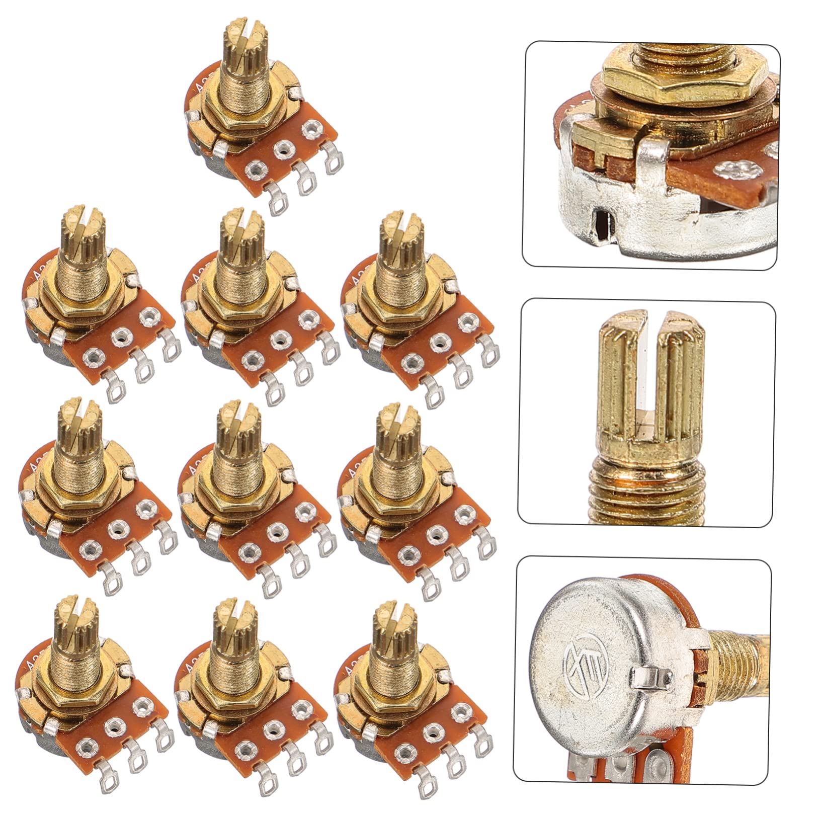Abaodam 30 Piezas Potenciómetro De Guitarra Potenciómetro De Reemplazo De Guitarra Control De Volumen De Guitarra Piezas De Guitarra Eléctrica Eje Dividido Ollas De Audio Accesorios