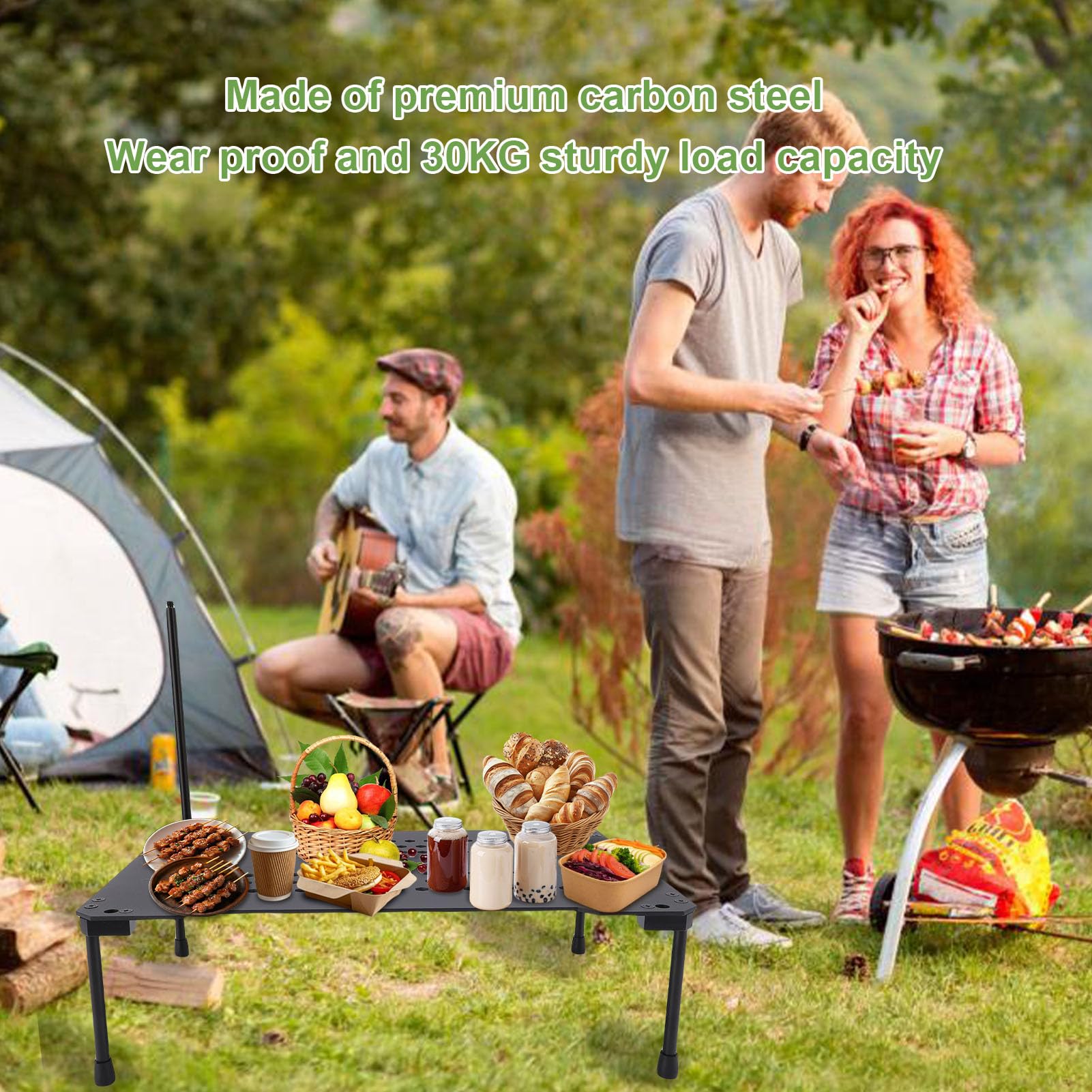 ShimmerLoom 2-4 Person Lightweight Folding Table - Portable Compact Camping Picnic Table with Carry Bag for Outdoor, Travel, Beach, BBQ & Tailgate Parties