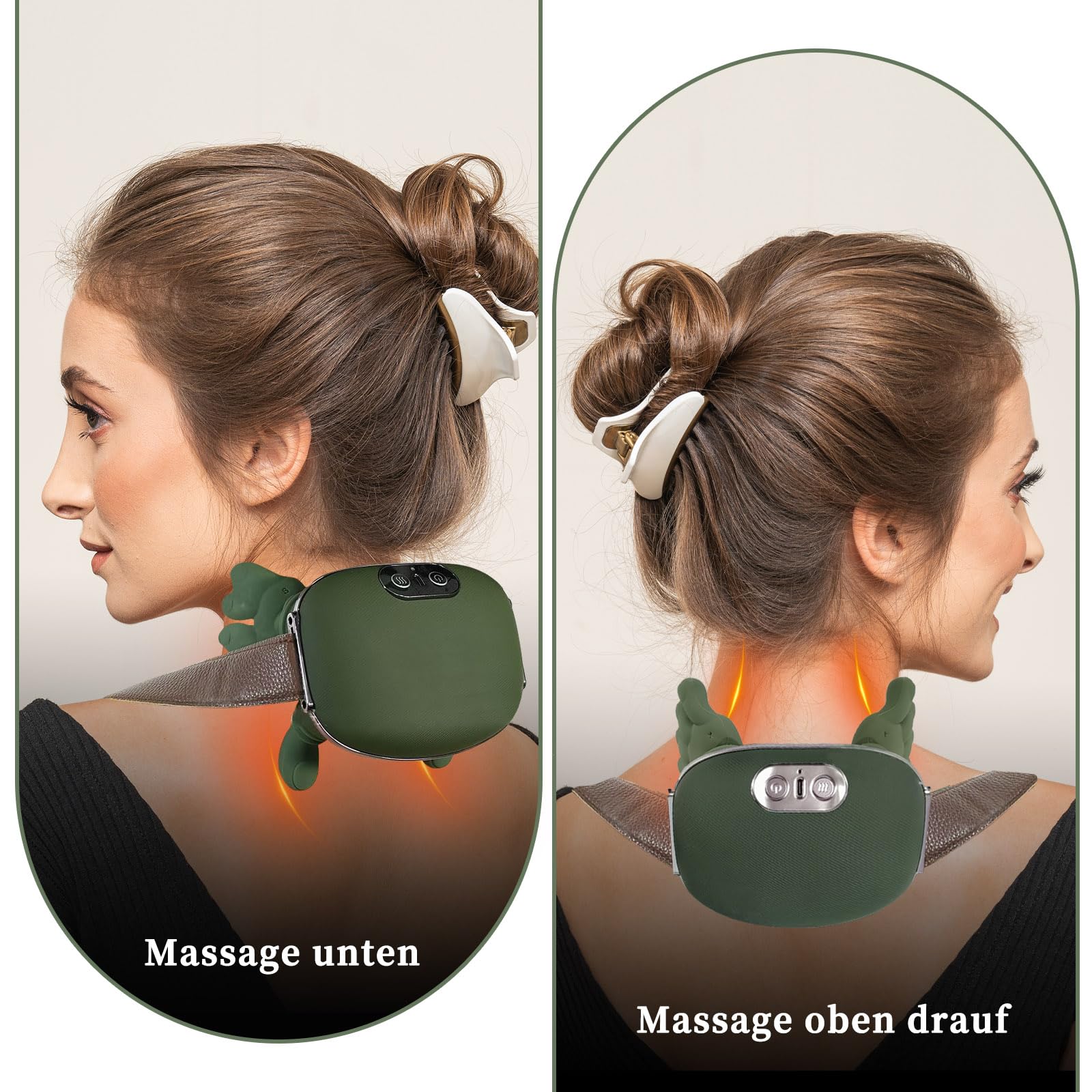 Appareil de massage pour les épaules et la nuque, masseur de nuque 4D, masseur de nuque avec fonction chauffante, pour soulager les douleurs aux épaules et à la nuque, portable et rechargeable pour la