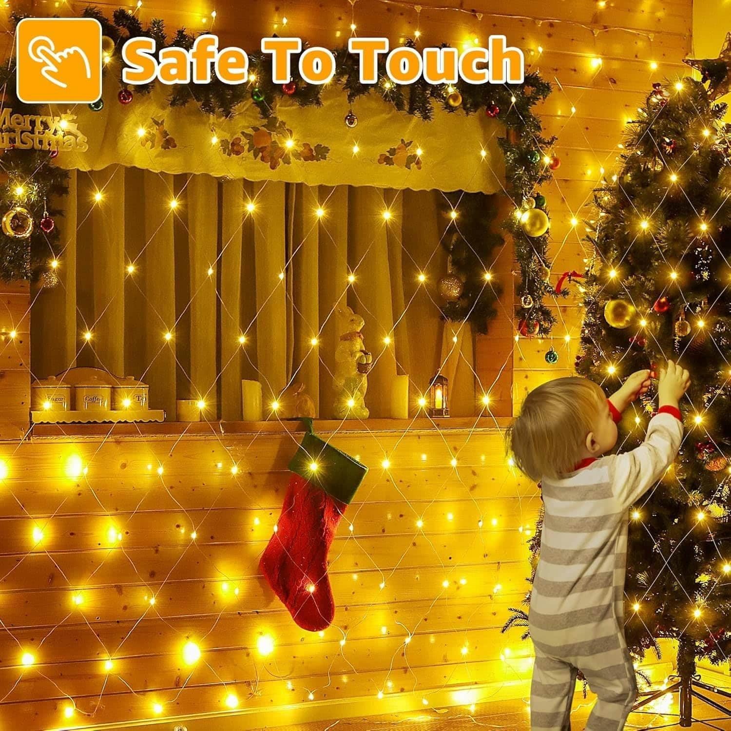 Joycome 2 Pièces 3 * 2m 200 LED Filet Lumineux Noël Exterieur avec Prise | Minuteur Guirlande Lumineuse, 8 Modes Rideau Lumineux, Imperméable Rideau Lumineux pour Balcon Plafond Terrasse - Blanc Chaud