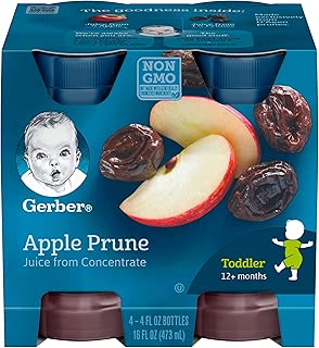 Gerber 100% Juice Apple Prune, 4-Ounce Bottles (Pack of 24) - coolthings.us