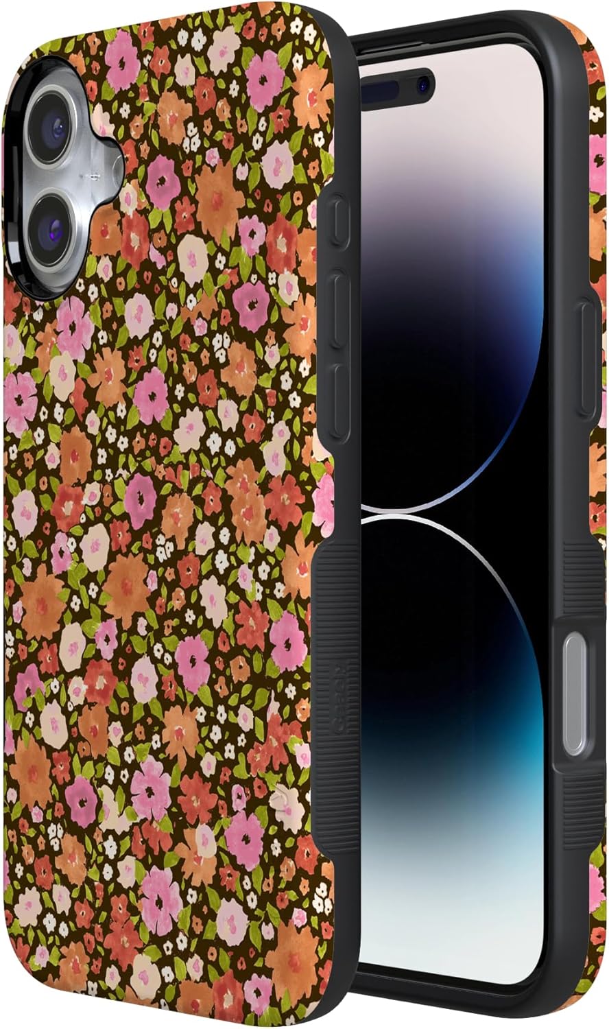 Casely iPhone 16 Case | Rustic Roses | Boho Bouquet | Bold Protective Design | Compatible with MagSafe