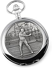 De Walden Golfing Gifts for Men Pewter Golf Pocket Watch and Chain Birthday Retirement Graduation Anniversary Christmas Any Occasion Gift for a Golfer