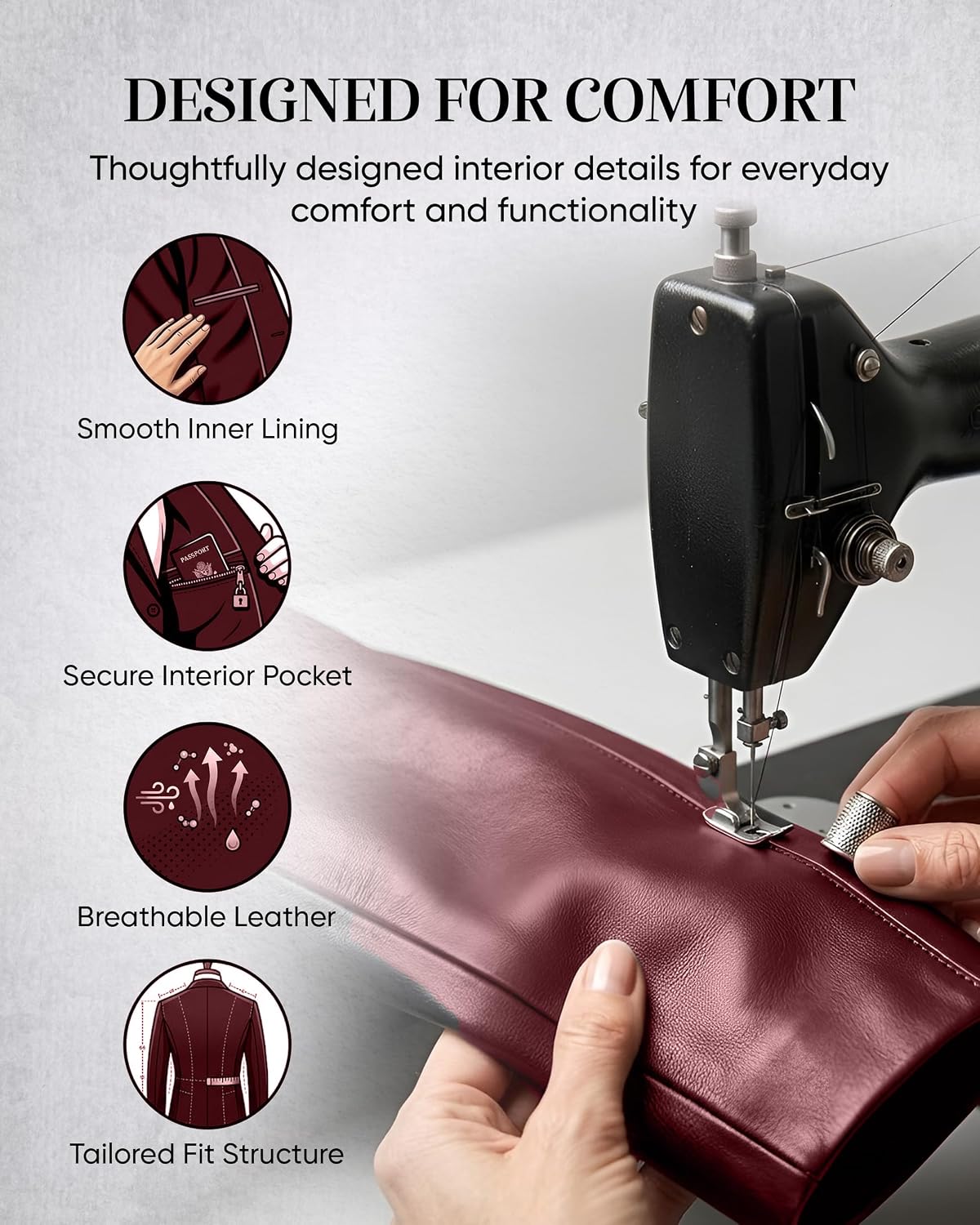 Lambskin Leather Blazer Women – Premium Women Leather Jacket with Notched Lapel, Long Sleeves, Flap Pockets