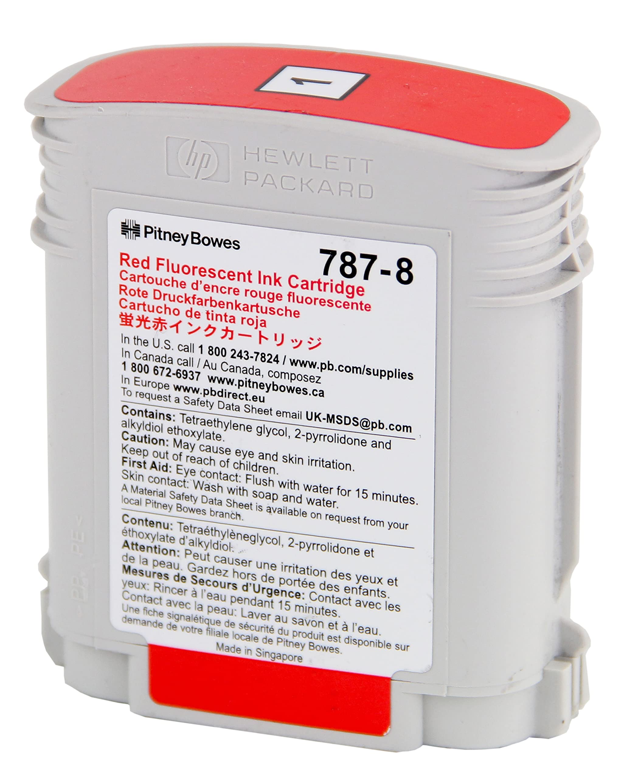 Summit Postal Products Remanufactured Pitney Bowes 787-8 Fluorescent Red Ink Cartridge for SendPro and Connect+ Series