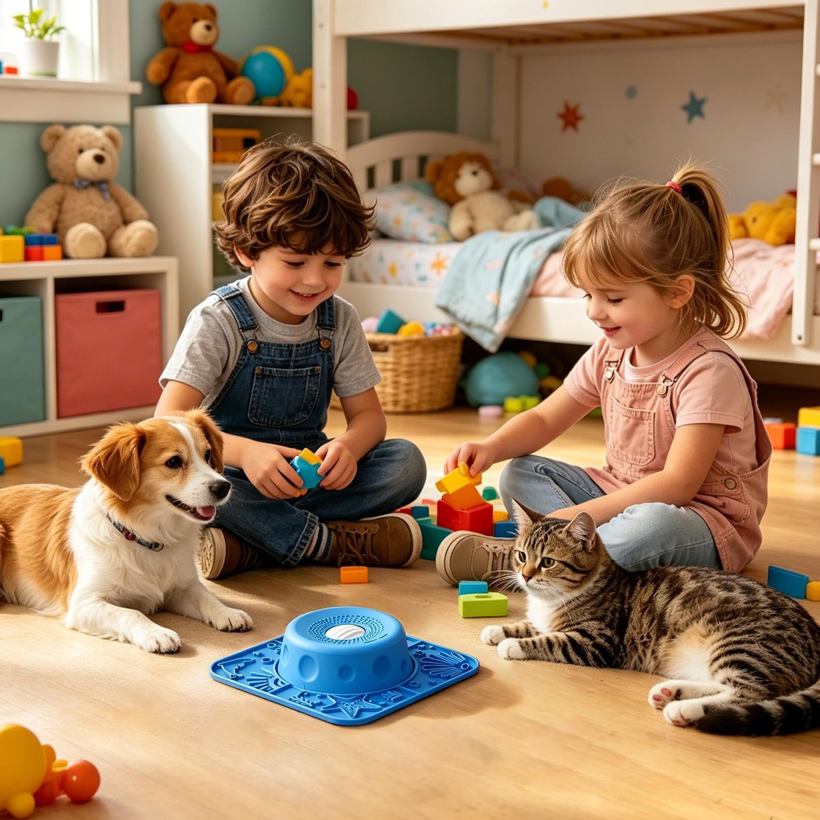 Da Leccare Per Cani Feeder Lento in Silicone con Palla Rotante per Gatti | Vaschetta Da Leccare Liquidi Cibo Animali Cuccioli Leccare Mangiare Yogurt Purea Carne Snack Aiuta Alimentazione