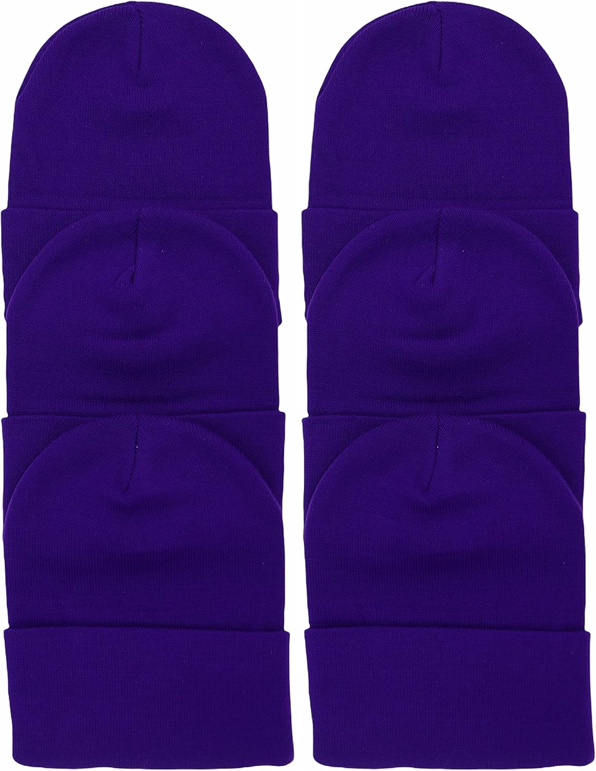 ToBeInStyle Men’s Pack of 6 Double Layered Winter Warm Basic Beanies