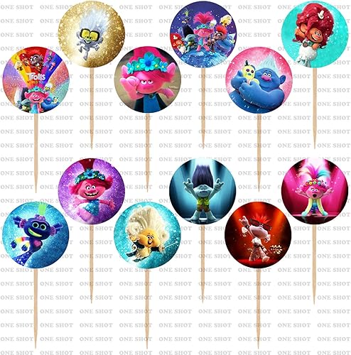 Decoración para cupcakes de Trolls