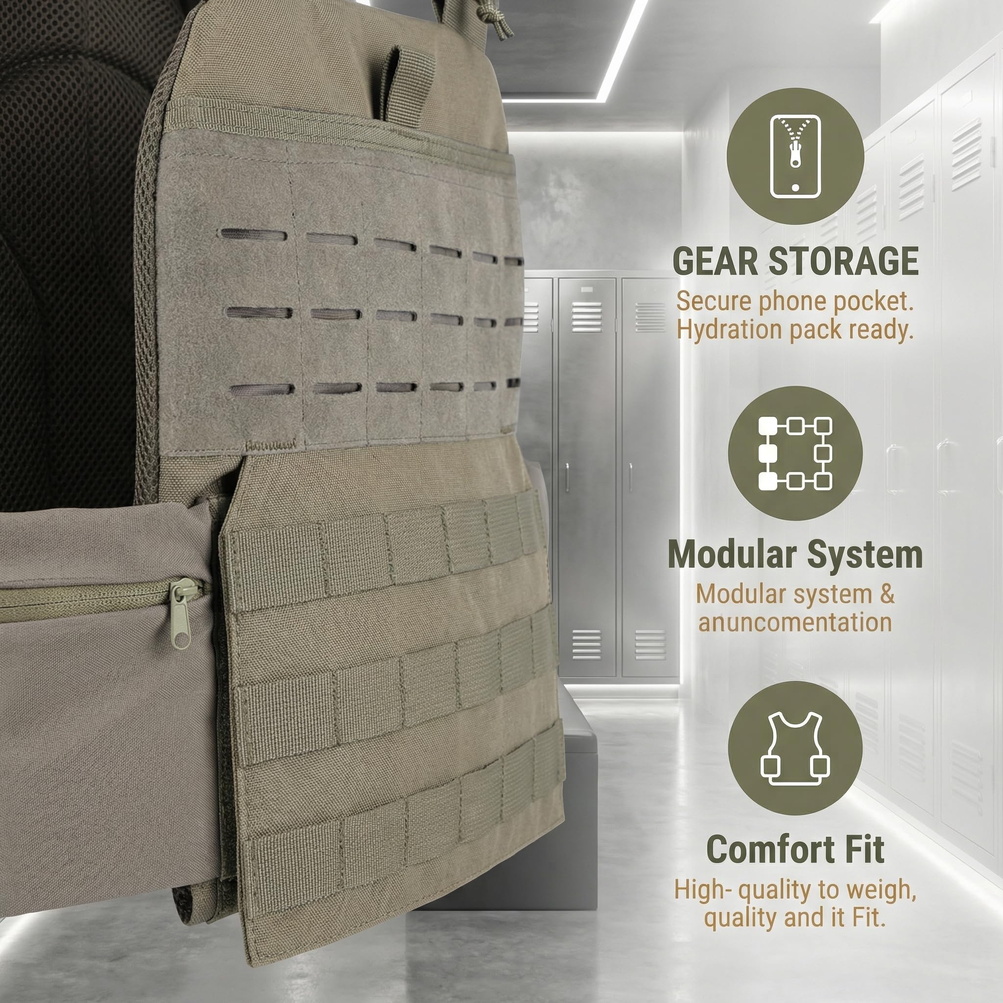 Verstellbare Gewichtsweste für Erwachsene, MOLLE-System, Trainingsweste für den Außenbereich, mit Gewichtstaschen und mehreren Fächern