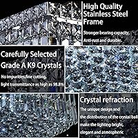 Vista 5 de Luminarias de techo de montaje empotrado modernas de 12 luces, elegante lámpara colgante de araña de cristal para recámara, sala de estar, comedor