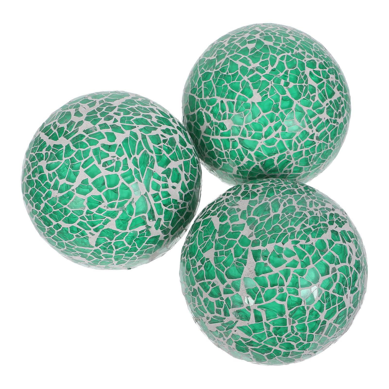 FRCOLOR 9 Pezzi Palle Decorative in Vetro Mosaico per Natale, Sfere Verdi