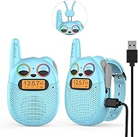 Vista 16 de Qniglo Walkie Talkies para Niños Recargables, Regalos de Navidad y Cumpleaños para Niños y Niñas de 3 a 12 Años, Walkie Talkies para Niños con Radio
