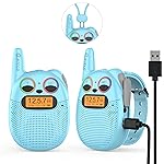 Qniglo Walkie Talkies for Kids Rechargeable 2 Pack,Christmas Birthday Gifts Toys for Age 3-12 Boys Girls, Long Range Kids Walkie-Talkie with FM Radio for Family Adventure Camping Hiking Spy Games