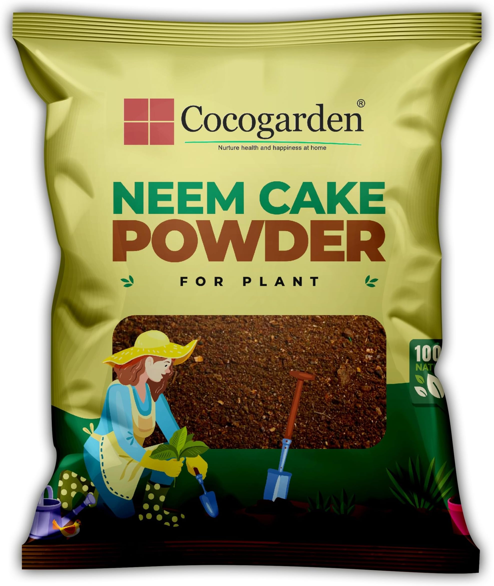 Cocogarden Neem Cake Powder for Plants 900 gms - Neem Khali Organic Fertilizer and Pest Repellent for Plants Growth, Rich in Nutrients and Soil Conditioner for Plants