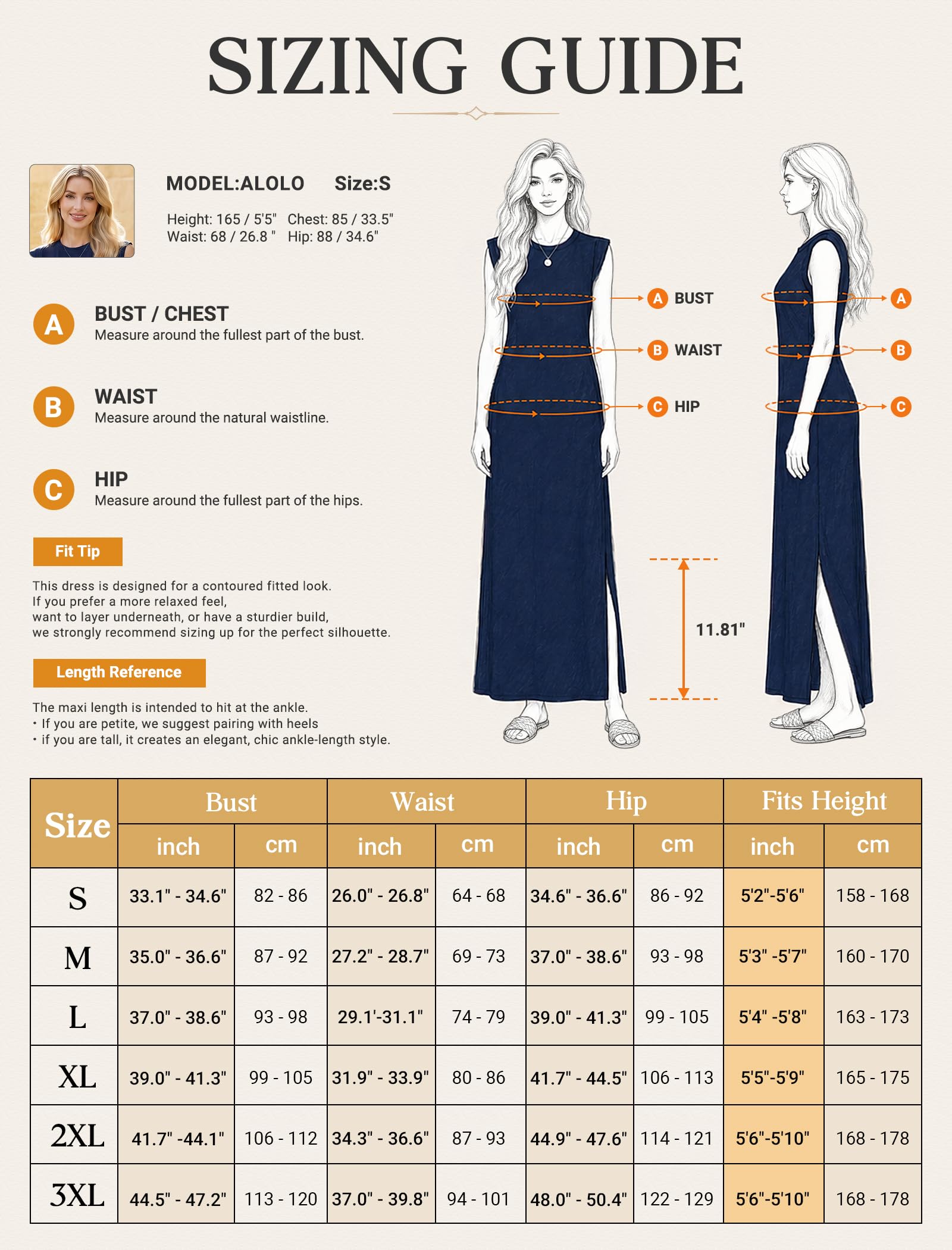 Enmain Vestido Largo Verano Mujer Sin Mangas Cuello Redondo con Bolsillos Laterales y Fisiones Vestidos Casual para Mujer Elástica Antiarrugas Informal Elegante Clásico Color Liso Tallas S-3XL