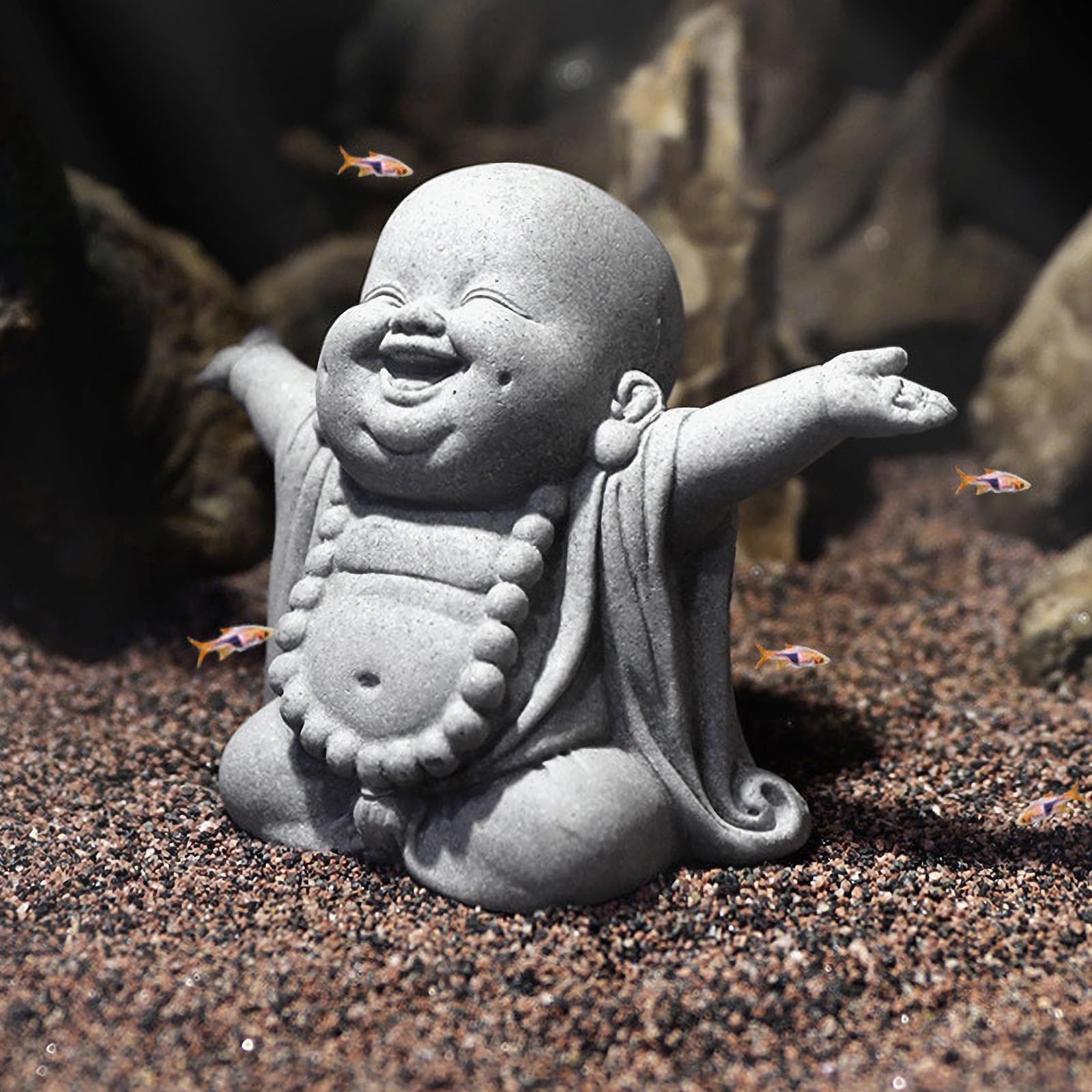 IFIAM Laughing Buddha Statue Indoor, Zen Feng Shui Decor for Home