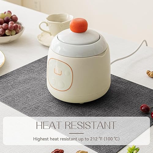 Miniatura 3 de Romanstile Juego de manteles individuales de vinilo de 6 a 12 x 18 pulgadas, resistentes al calor, 100% impermeables, a prueba de aceite, lavables,