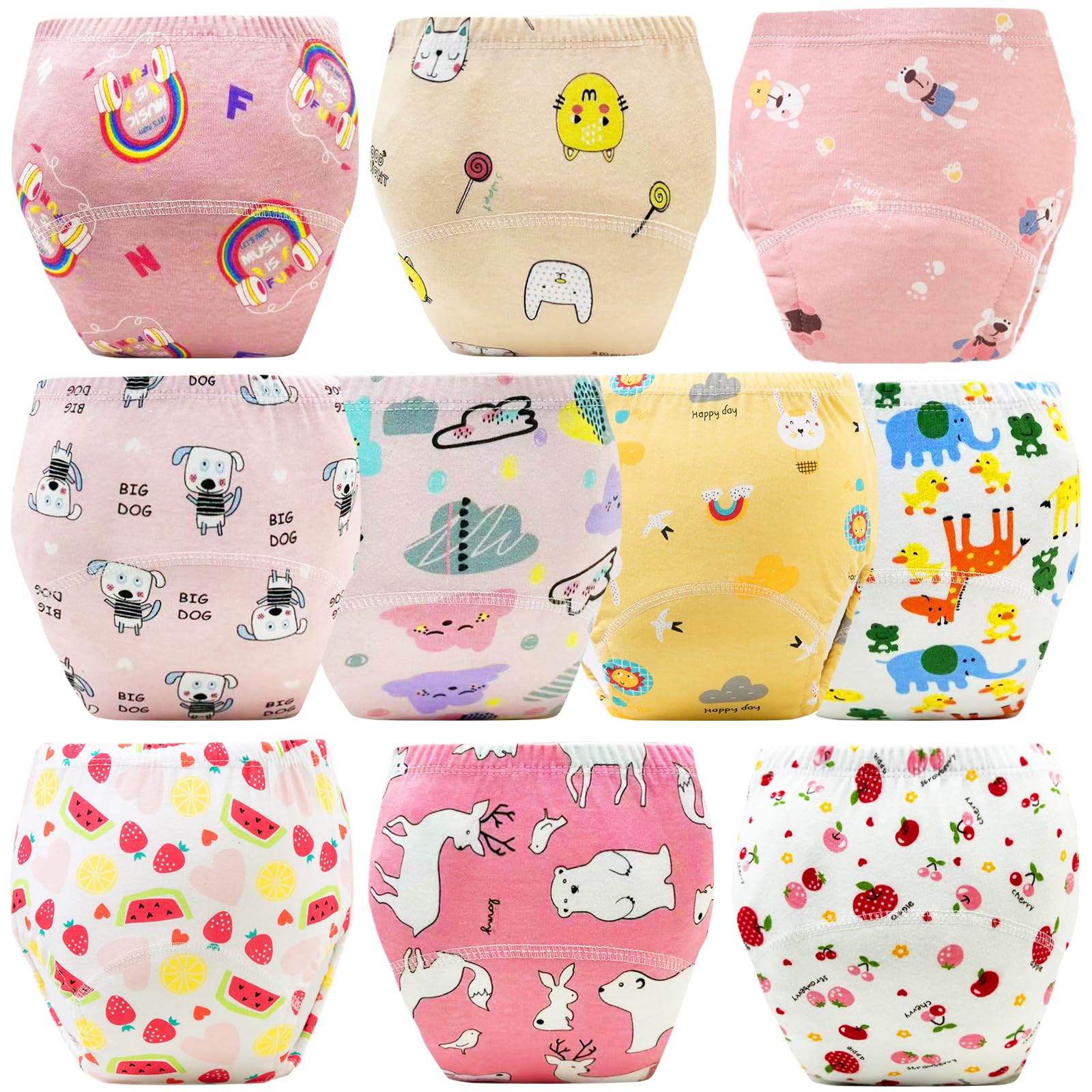 Upairy Training Pants for Girls Boys,Toddler Potty Training Underwear,Leakproof Reusable Kid Confident Panties,Children's Potty Underwear 100% Cotton for 2T-6T(6PCS,S) — view 14