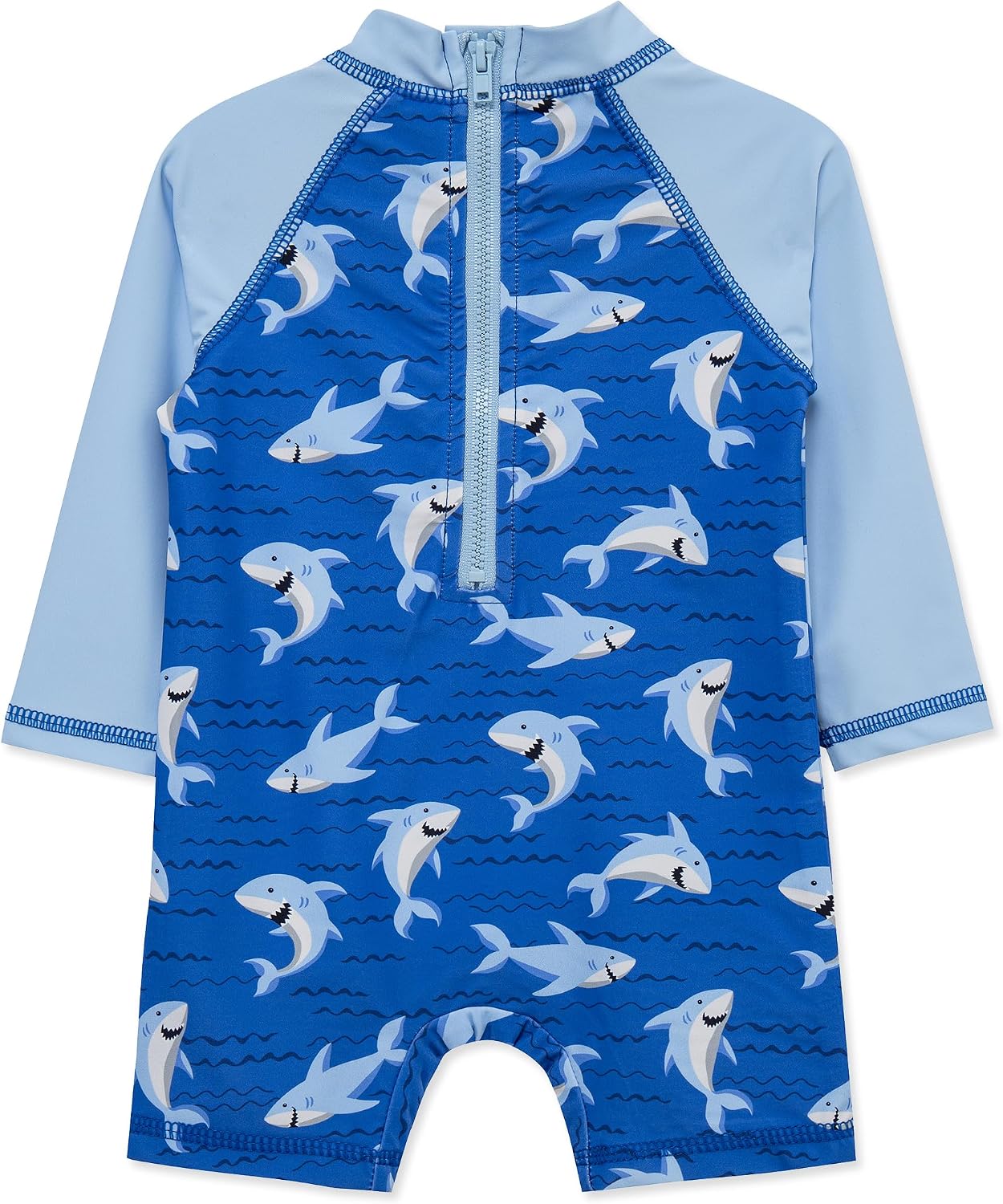 Little Me Clothes for Baby Boys' Long Sleeve Full Coverage Rash Guard Suit, 6-24 Months