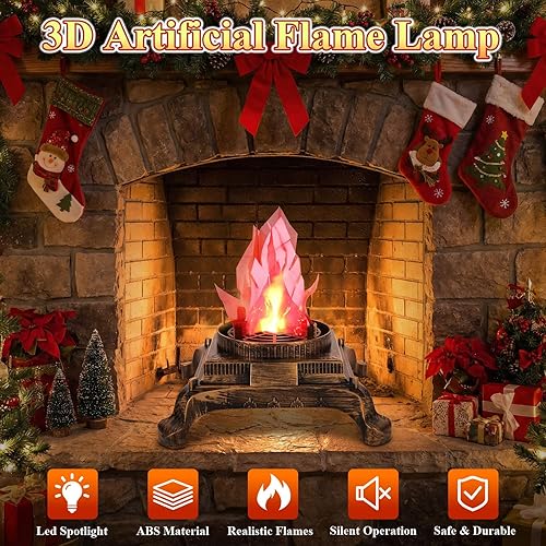 Miniatura 3 de LiveGo Luz LED 3D con efecto de llamas de fuego falsas, luz de llama artificial LED de 110 V, lámpara de llama parpadeante realista, lámpara