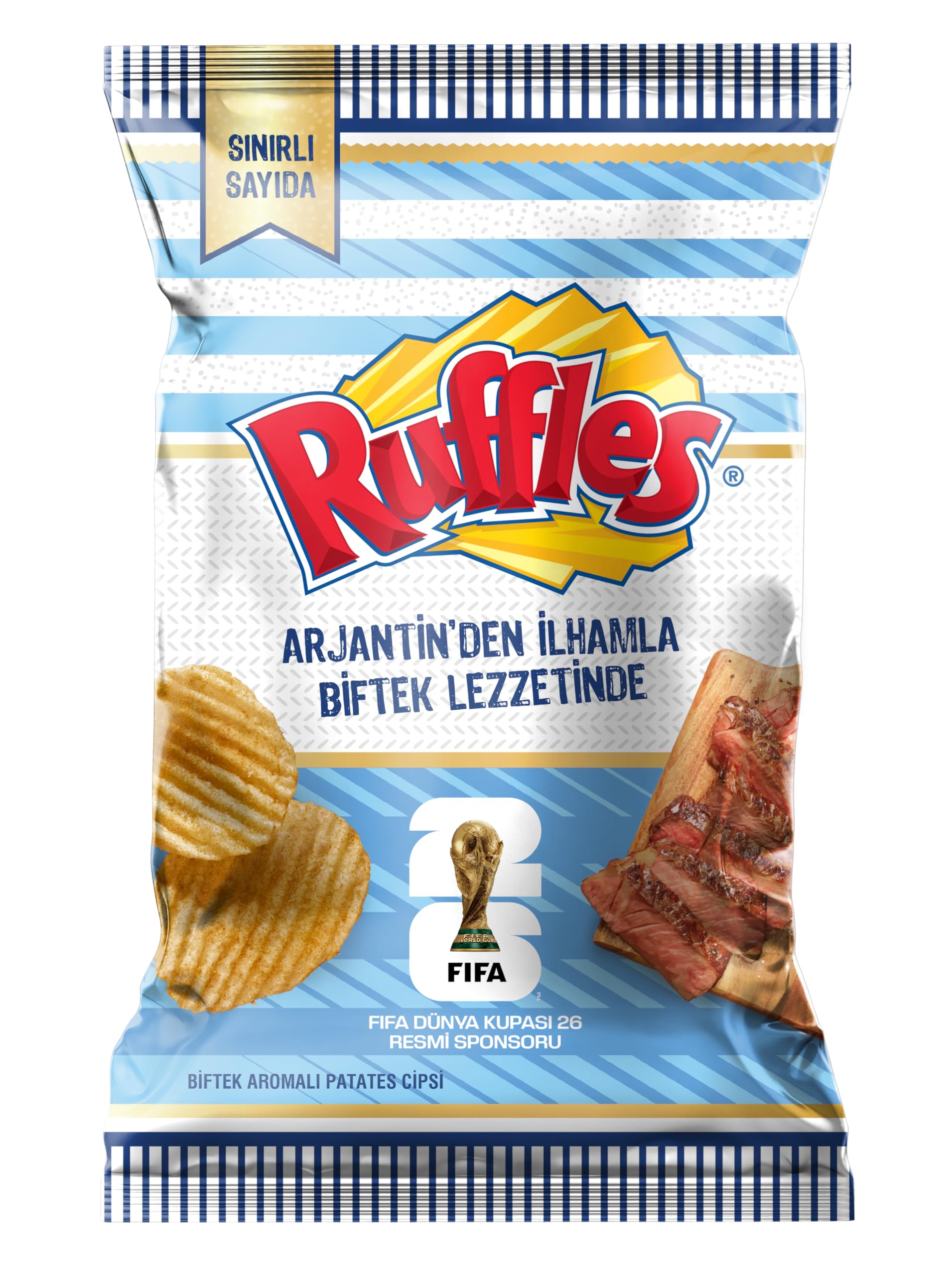 Ruffles Biftek Aromalı Patates Cipsi Süper Boy 115 g