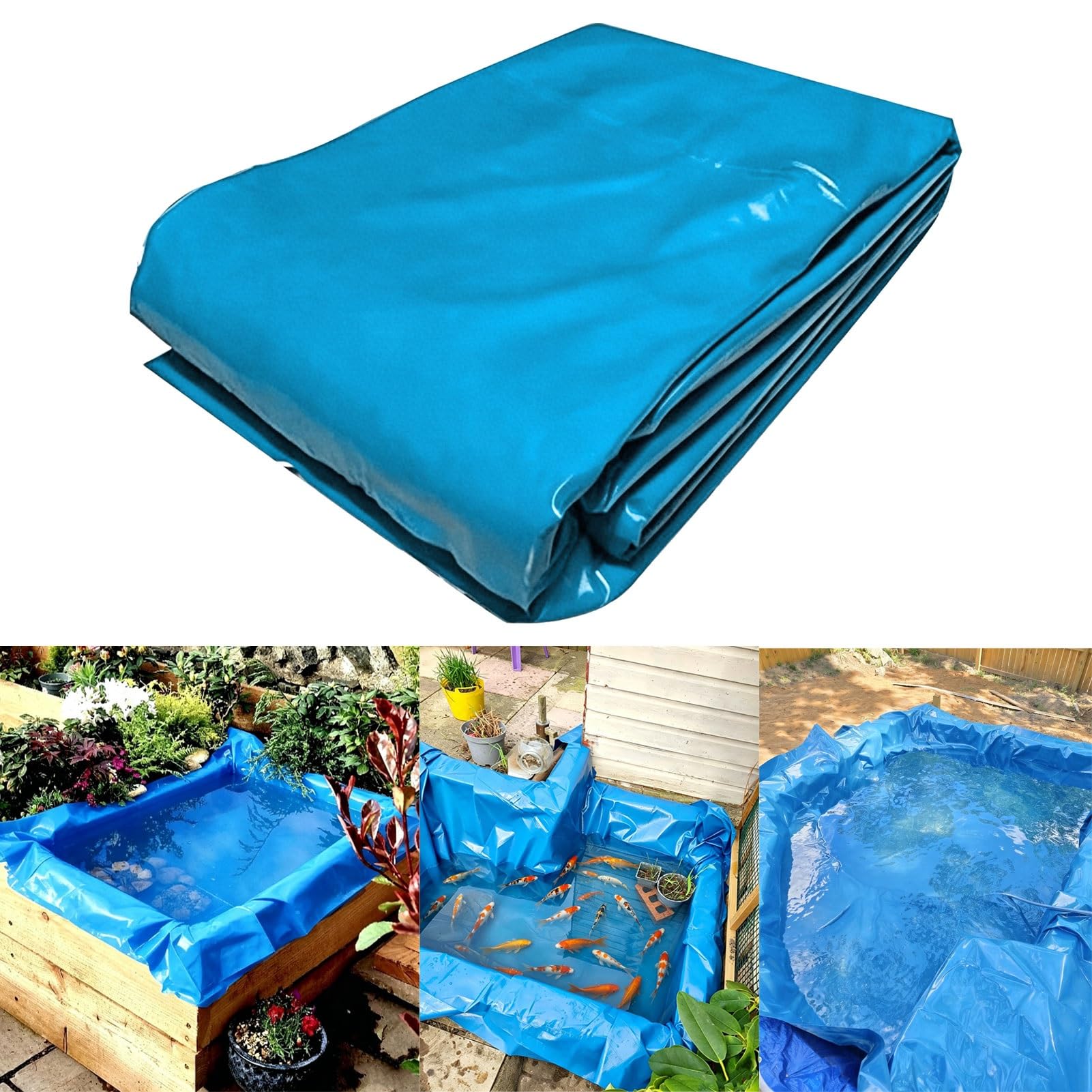 Luyckfrazy Telo per Stagno,Membrana Impermeabile Blu per Carichi Pesanti 2×5m,3×7m,6×9m,10×10m,Telo per Stagno in plastica di Grandi Dimensioni per Fosse di irrigazione per Fontane Decorative(10x10m)
