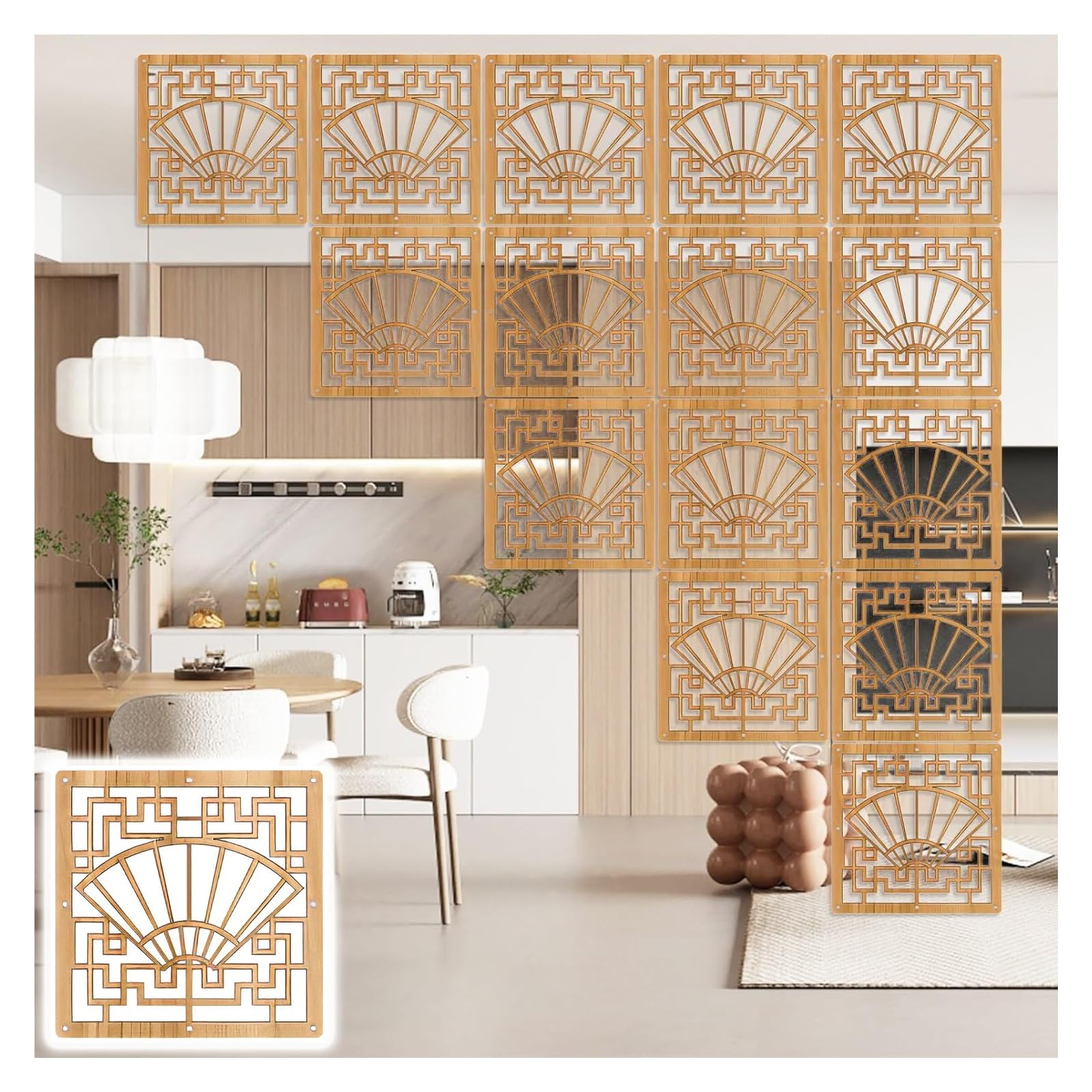 Panneau de séparation élégant en bois-plastique au design Golden A