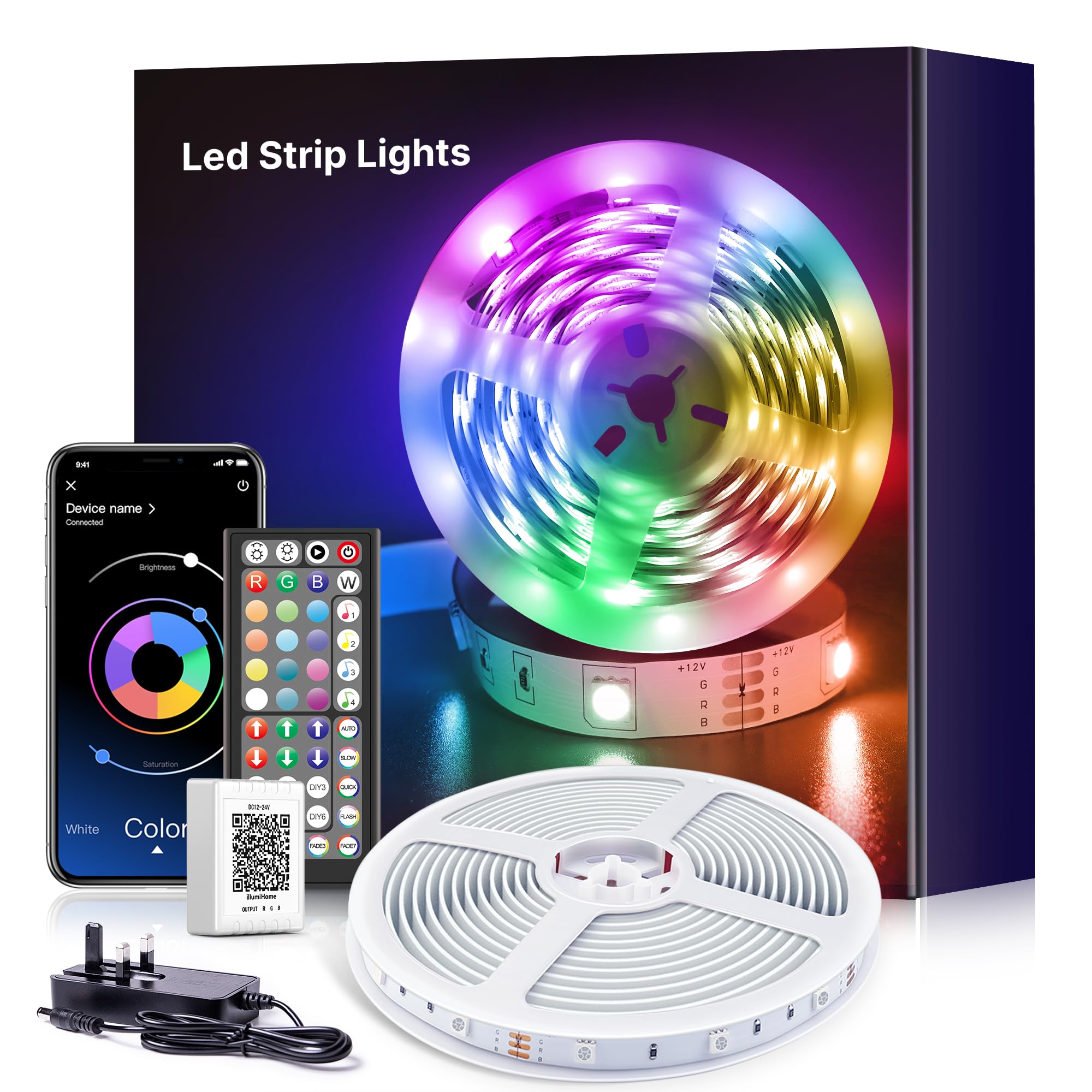 Nallee LED Strip Lights 10M, RGB Color Changing Led Light Multicolor