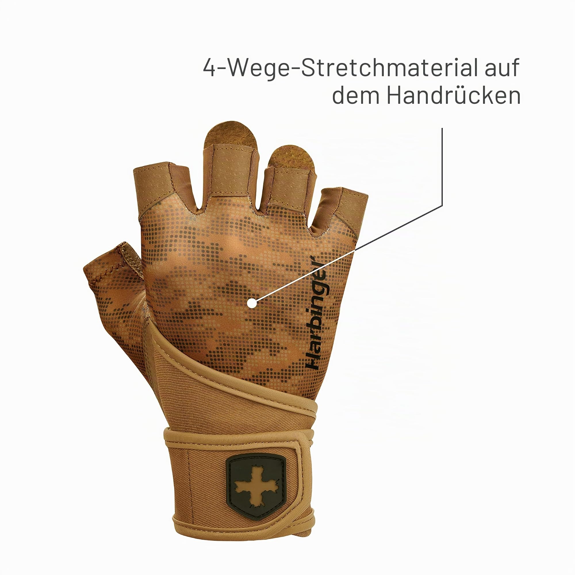 Harbinger Pro Wristwrap 2.0 Gewichtheberhandschuhe – Echtes Leder, integrierte Handgelenkstützen, 4-Wege-Stretch, perforiertes Design – Maximaler Halt – Unisex
