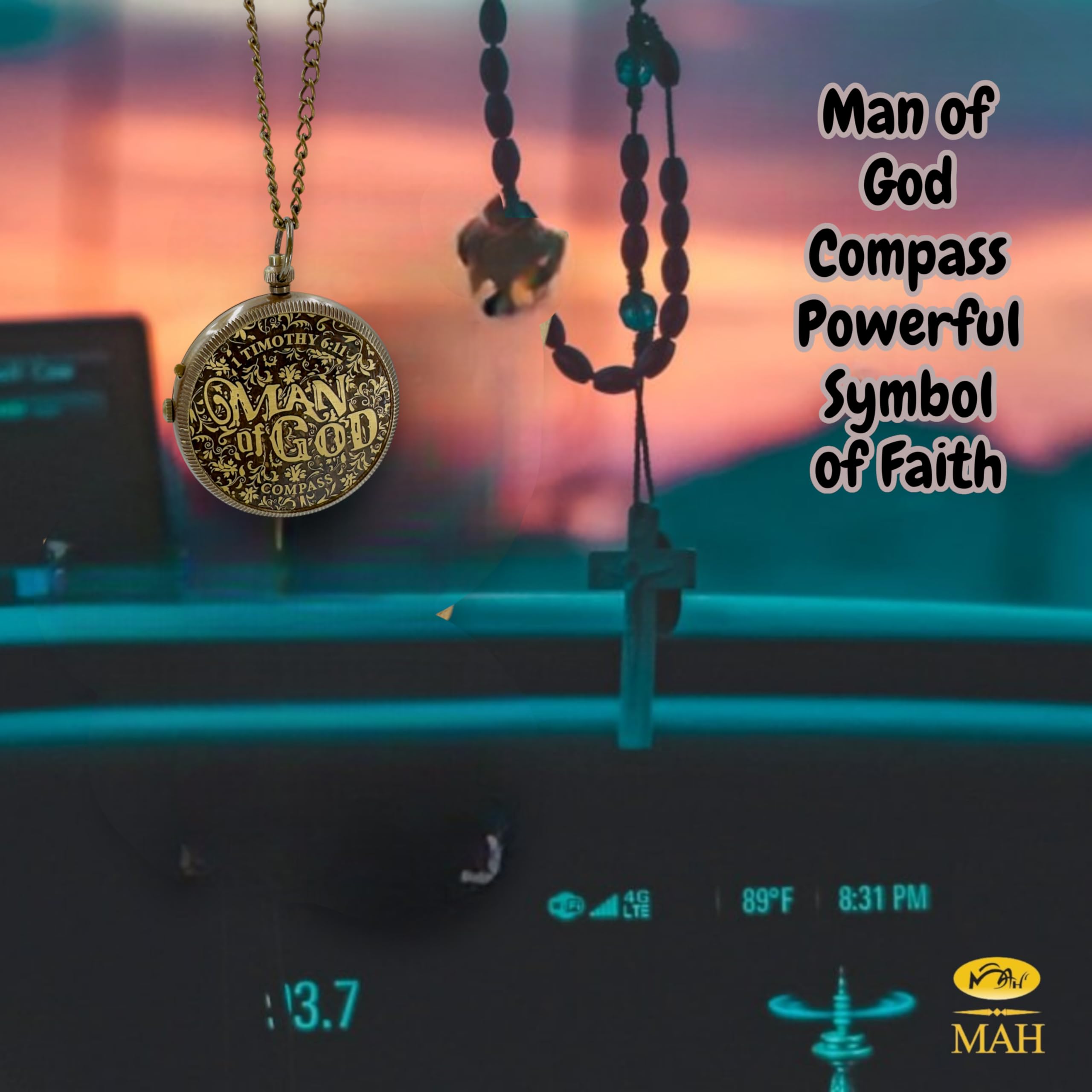 Handmade Religious Brass Compass Gift with Engraved & Embossed Faith Messages – Inspirational Christian Religious Gift Keepsake for Baptism, Confirmation, Christening, First Communion or Christmas