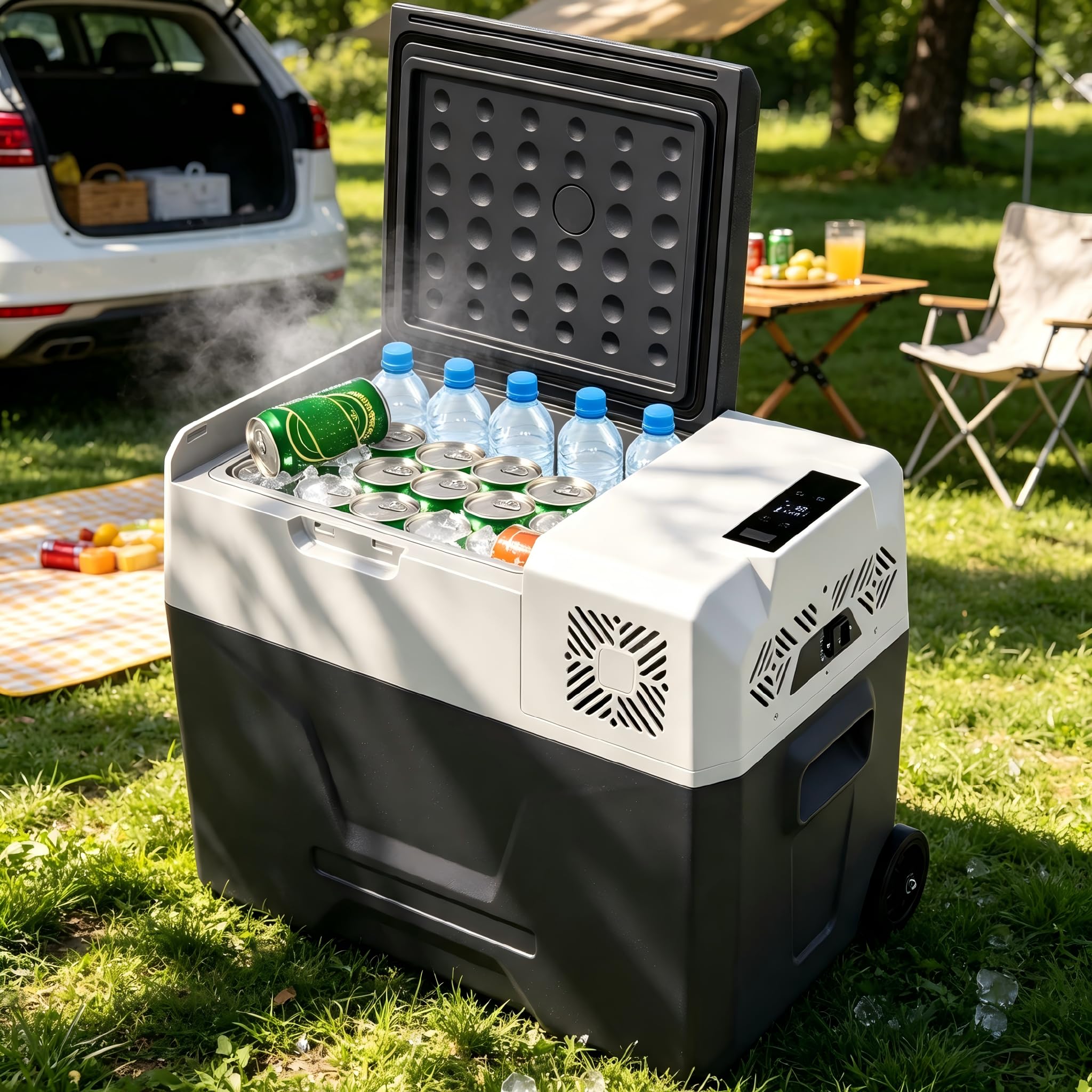 Frigorifero per Auto Compressore 40L Frigorifero Elettrico Portatile Frigo da Viaggio 12V-14V,120V-240V Frigoriferi per Auto Frigo Gamma di Raffreddamento -20℃-20℃ per Campeggio,Camion
