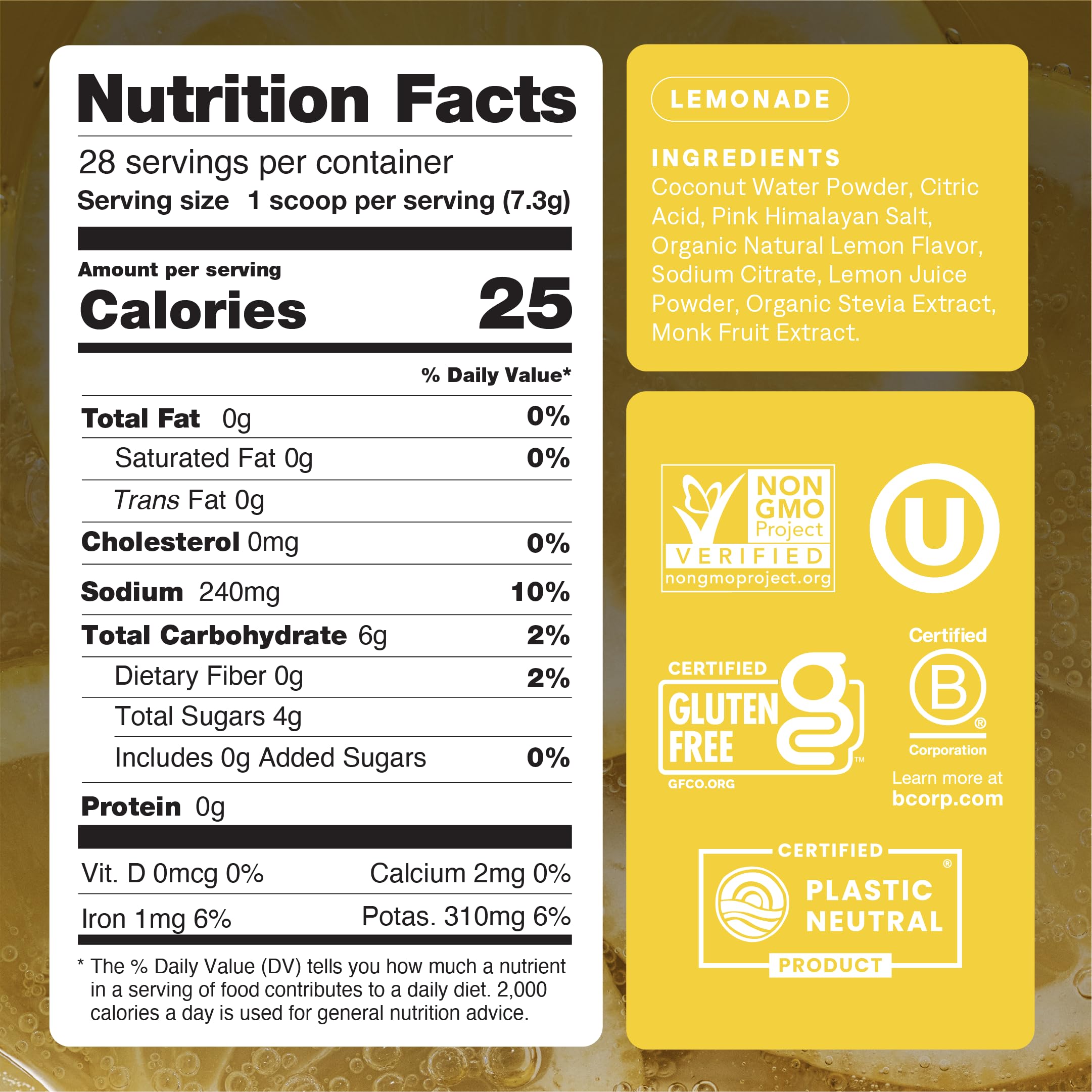 Cure Hydration - Electrolyte Drink Powder Lemonade 28 Servings — Amazon image 2