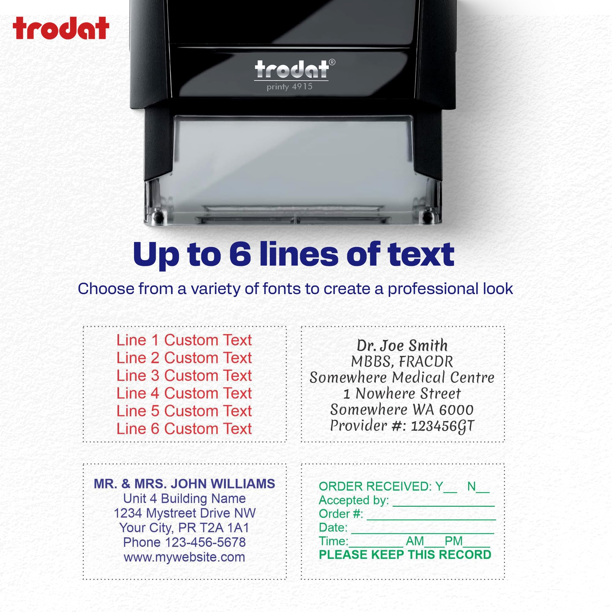 Amazon.com : Trodat 4915 Custom Self-Inking Personalized Return
