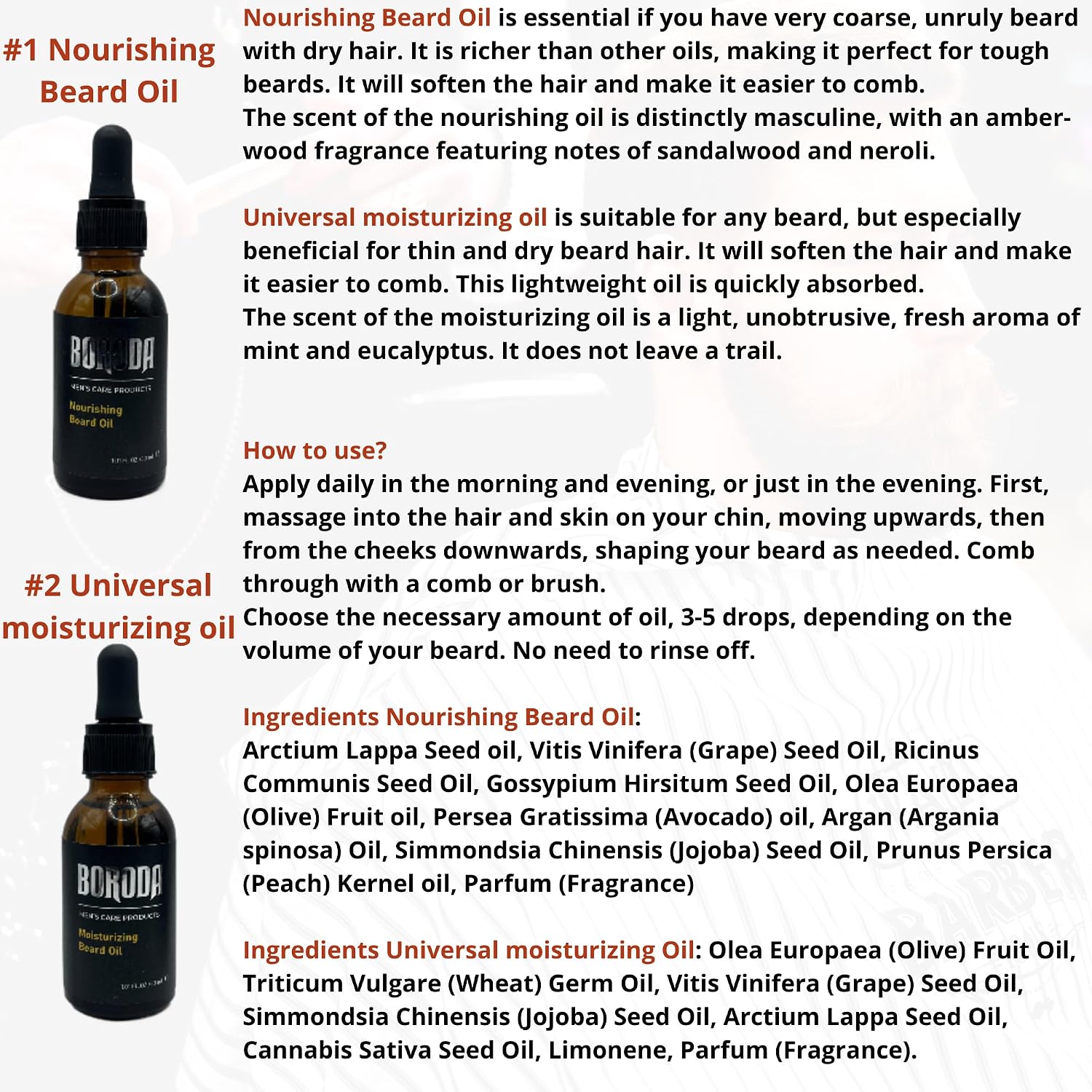 Personalized Beard Care Gift Set for Men Custom Grooming Kit with Beard Oil, Balm, Comb Perfect Gift for Him, Beard Growth & Maintenance, Beard Grooming Essentials Skull (Termograb)