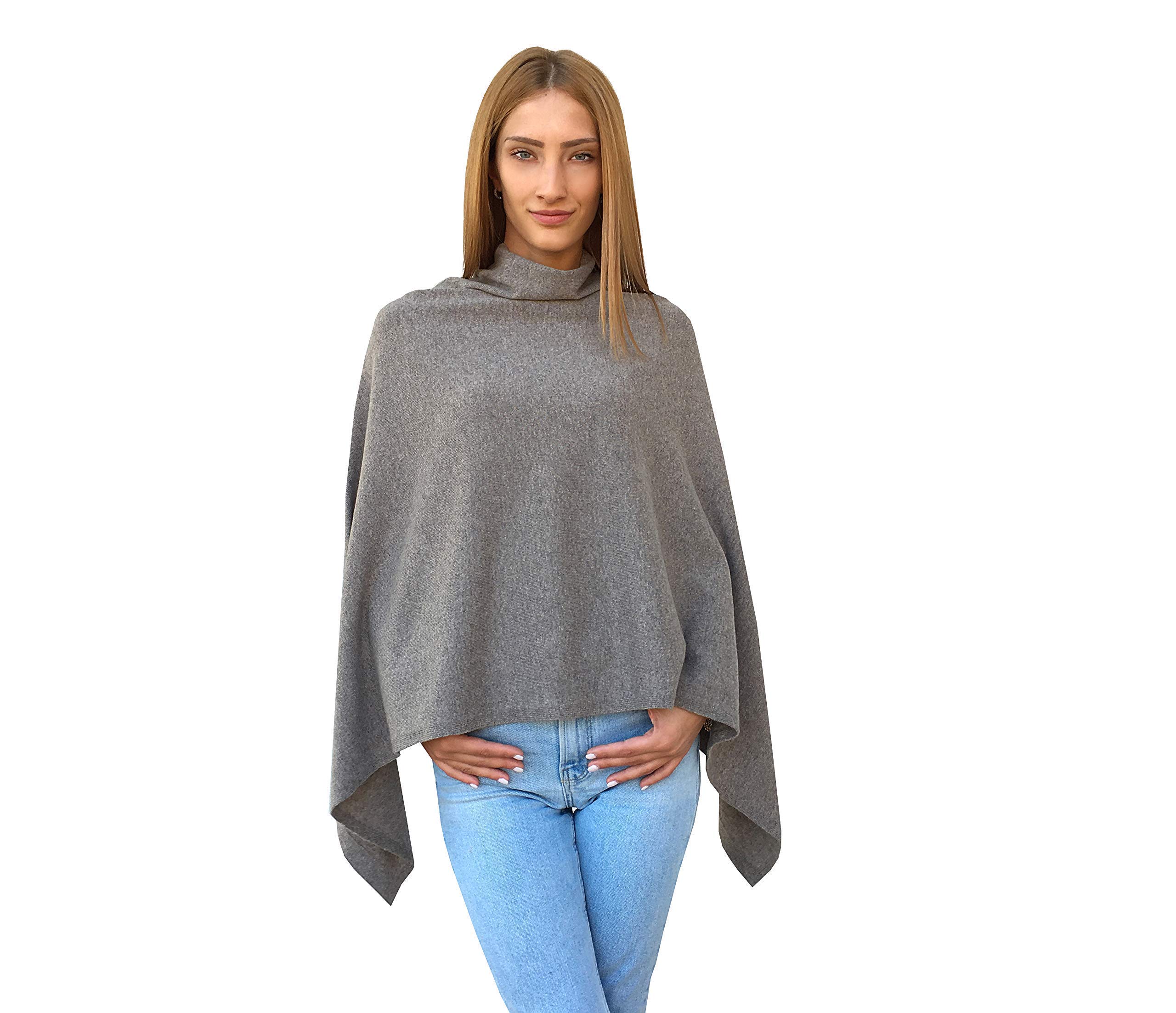 Mantella Poncio Ragazza Donna Invernale Grande Morbida 100% Cashmere